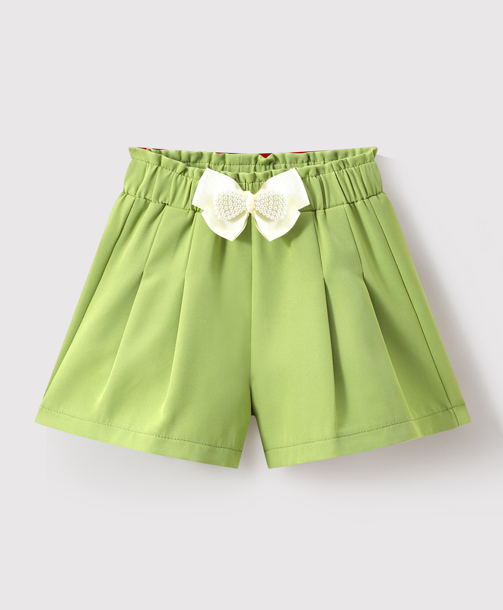 Mark & Mia Solid Colour Shorts With Bow Applique - Light Green-picture-16