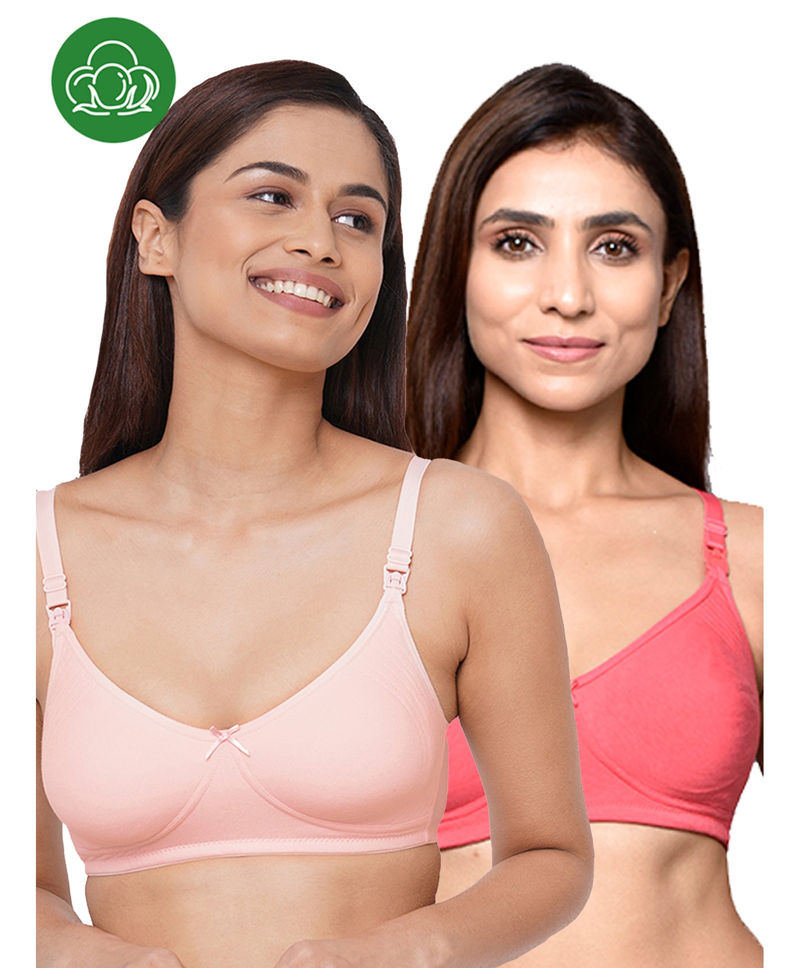Inner Sense Organic Cotton Pack Of 2 Antimicrobial Women Feeding Bras - Multi colour-picture-19