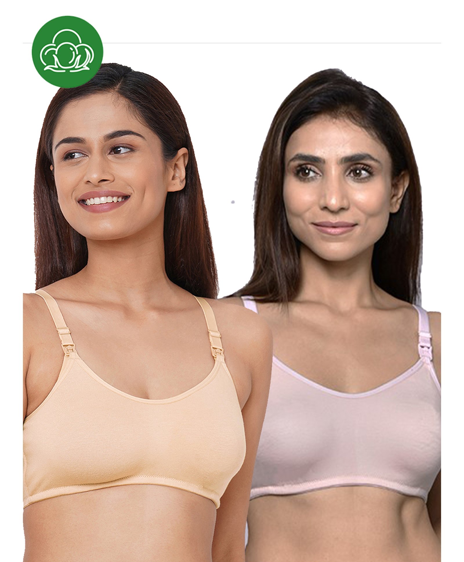 Inner Sense Organic Cotton Pack Of 2 Solid Antimicrobial Soft Feeding Bras - Multi Colour-picture-22