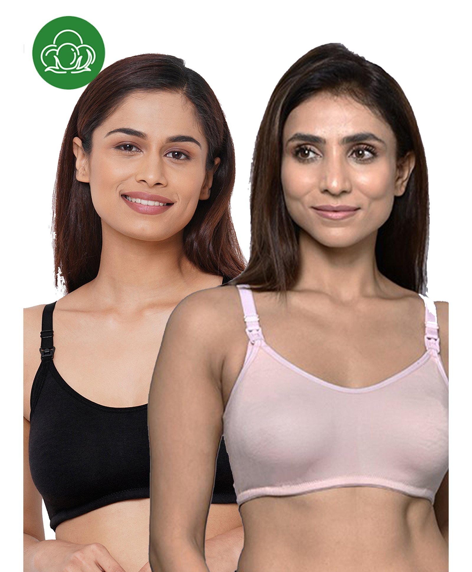 Inner Sense Organic Cotton Pack Of 2 Solid Antimicrobial Soft Feeding Bras - Multi Colour-picture-21