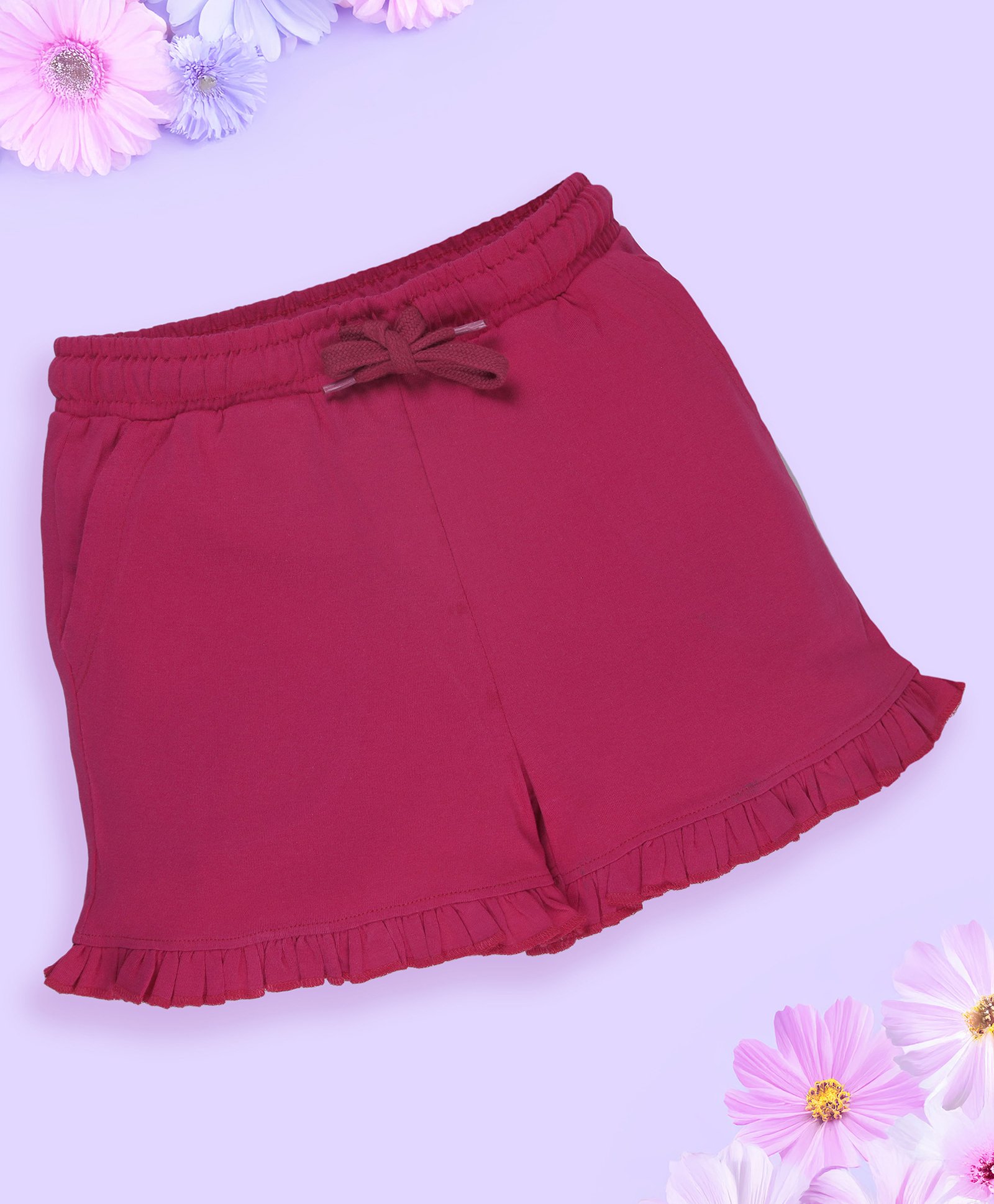 Kiddopanti Cotton Frill Detailed Shorts - Hot Pink-picture-28