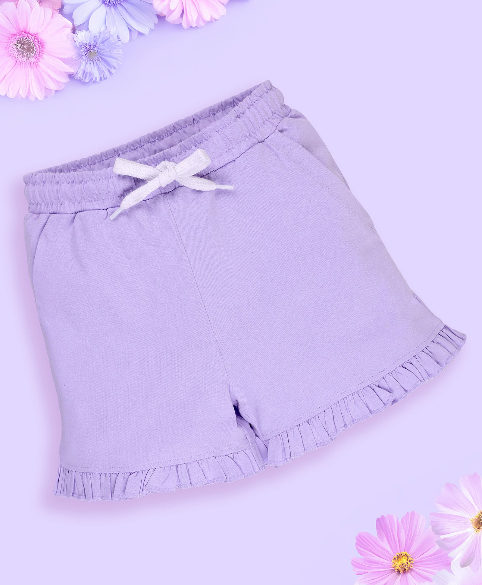 Kiddopanti Cotton Frill Detailed Shorts - Lilac-image-15