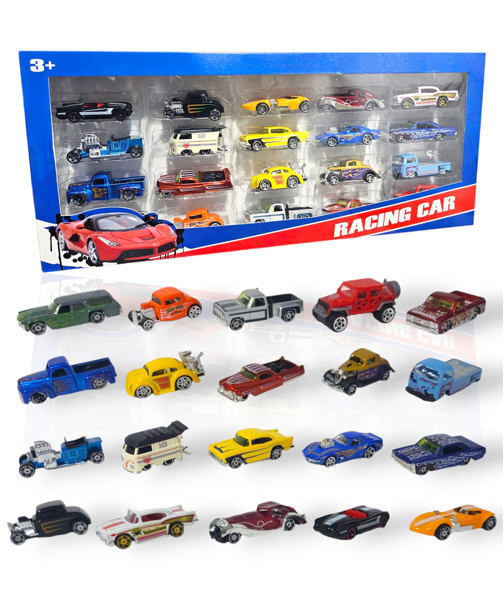 ADKD Mini Metal Free Wheel Die Cast Car For Kids Pack Of 20 Cars- Multicolor-picture-20