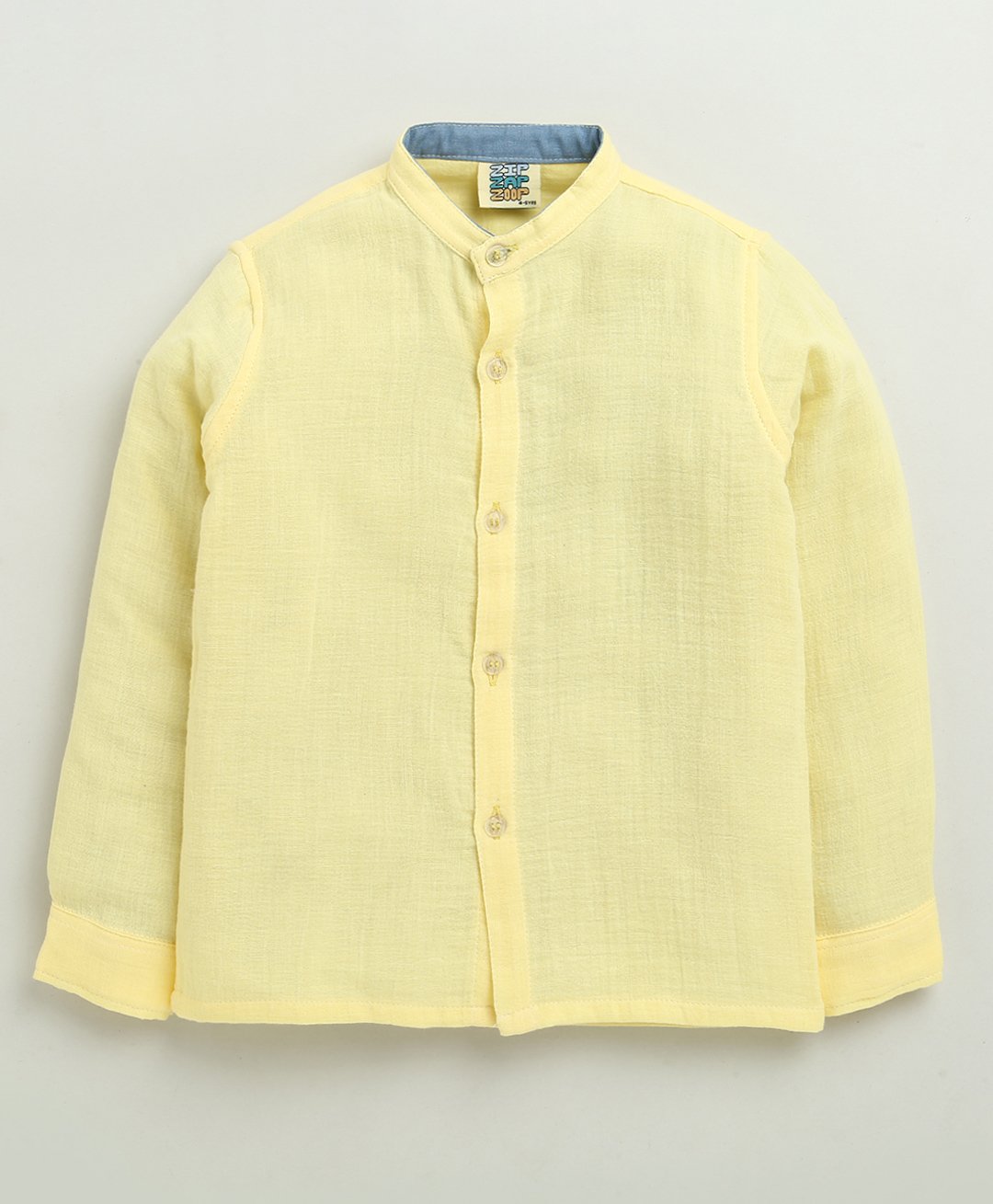 ZIP ZAP ZOOP Cotton Full Sleeves Solid Shirt - Yellow-picture-11