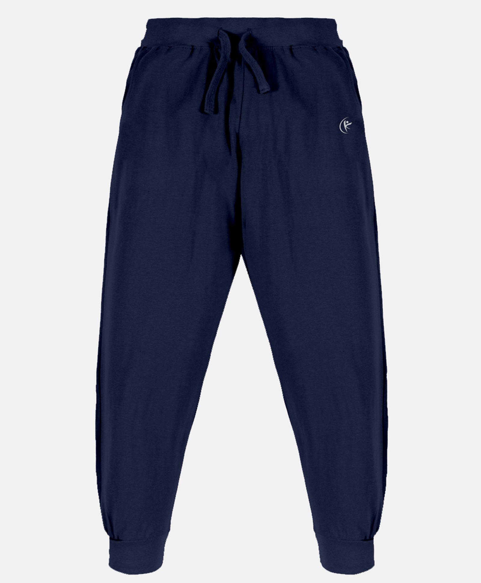 Kiddopanti Cotton Jersey Brand Logo Printed Track Pants - Navy Blue-image-2