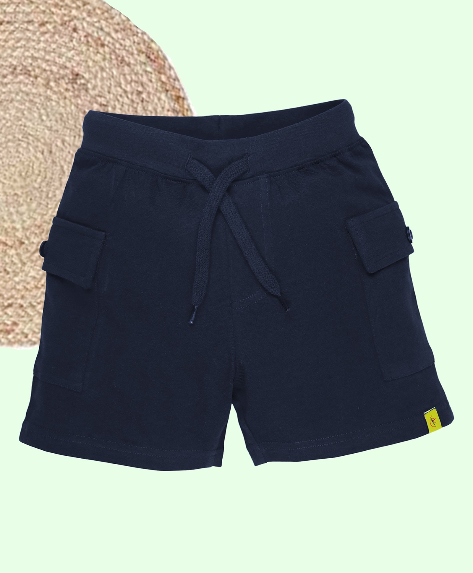 Kiddopanti Cotton Solid Cargo Shorts - Navy Blue-picture-14
