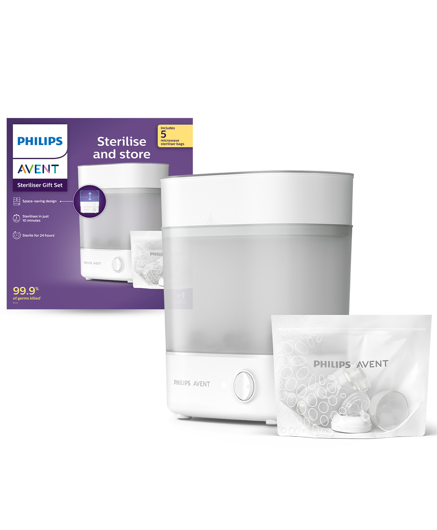 Philips Avent Sterilizer With Natural Steam Sterilization - Purple