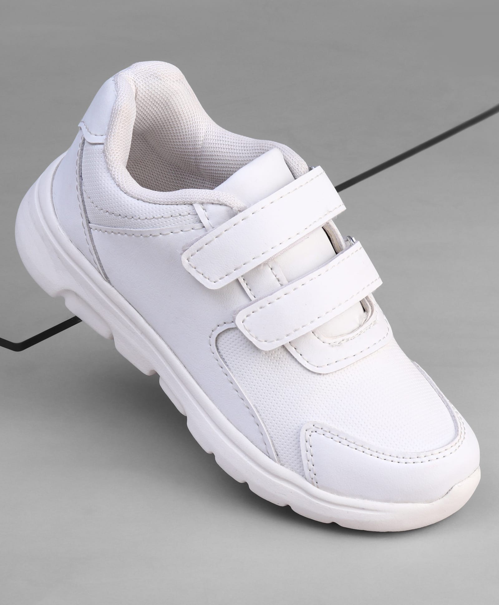 Pine Kids Velcro Closure School Shoes - White-picture-22