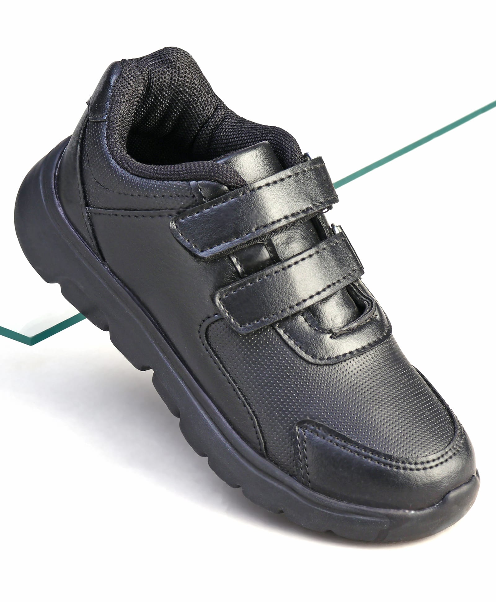 Pine Kids Velcro Closure School Shoes - Black