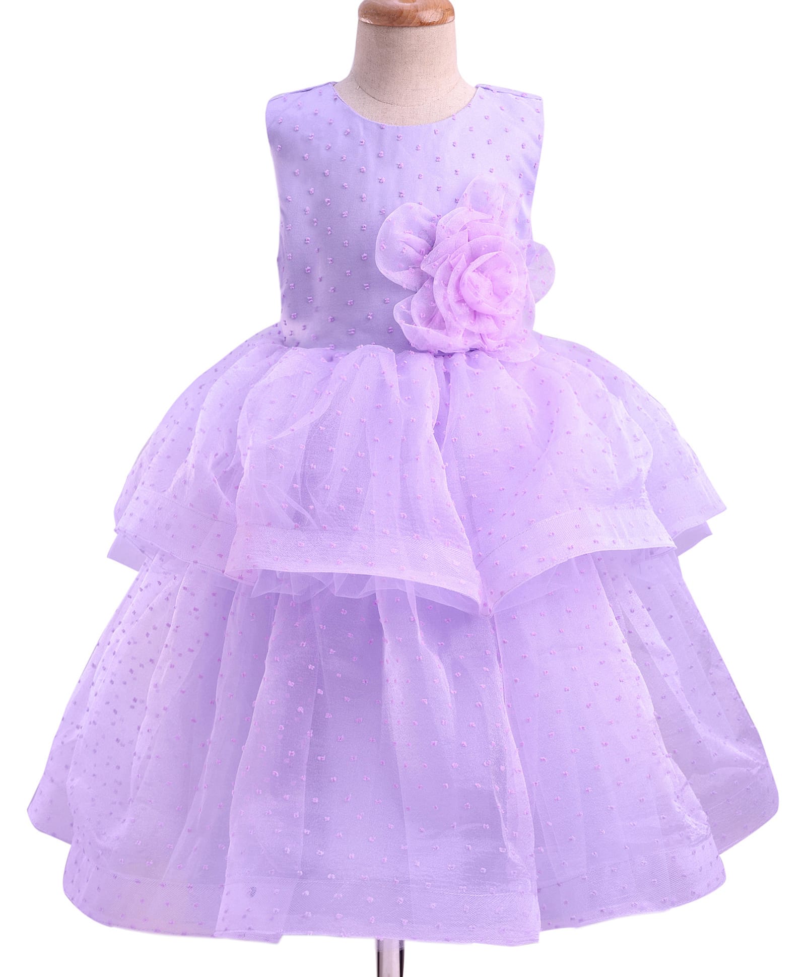 Mark & Mia Woven Sleeveless Party Dress With Floral Corsage - Lilac-picture-28