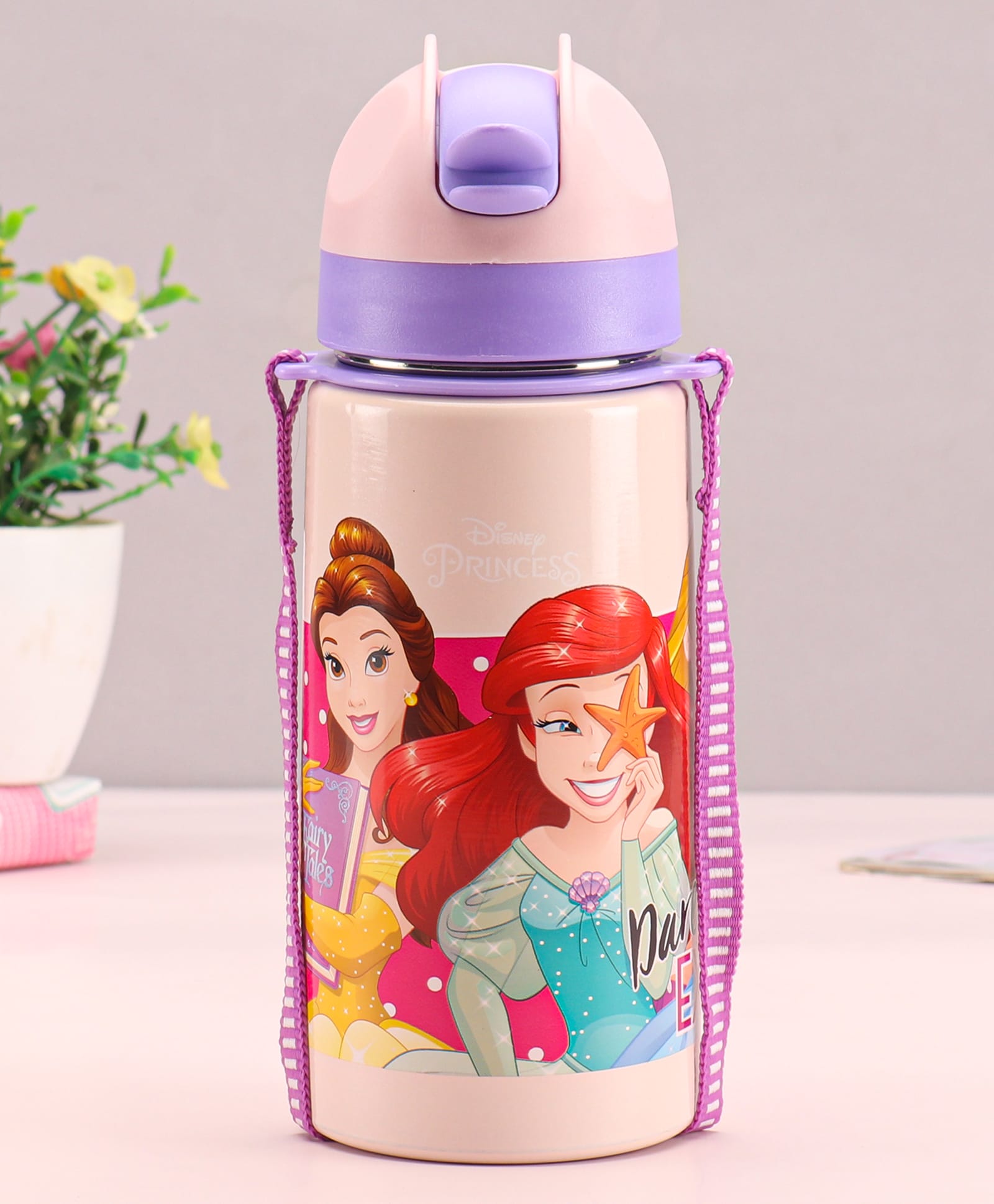 Disney by SKI Stainless Steel Single Wall Water Bottle With Princess Tango Print Lilac - 550 ml-image-18
