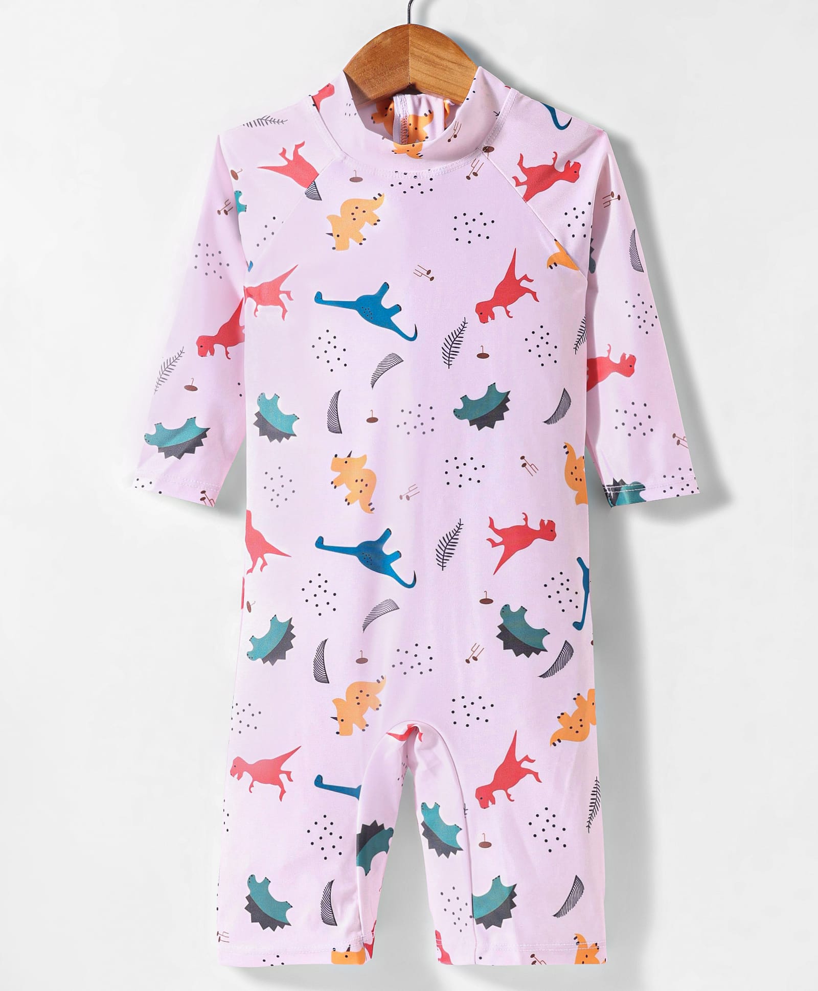 KIDLINGSS Full Sleeves Dinosaurs Printed Swimsuit - Mauve-image-36