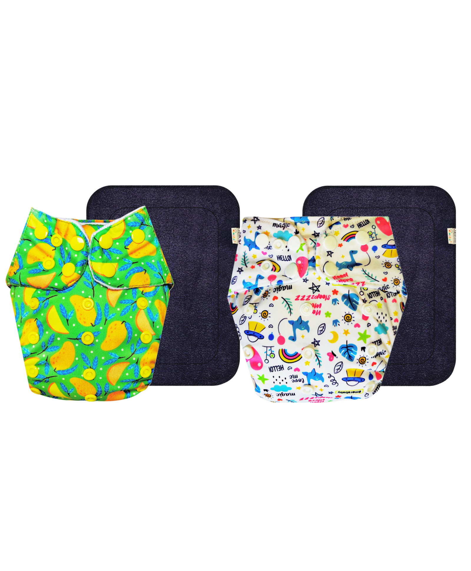 DUMBLEDO Premium Cloth Diaper with Leak-Proof, Absorbent 6-layer Black Insert - Dryfeel with Comfortable Fit for 3 Months to 3 Years, Pack of 2-image-41