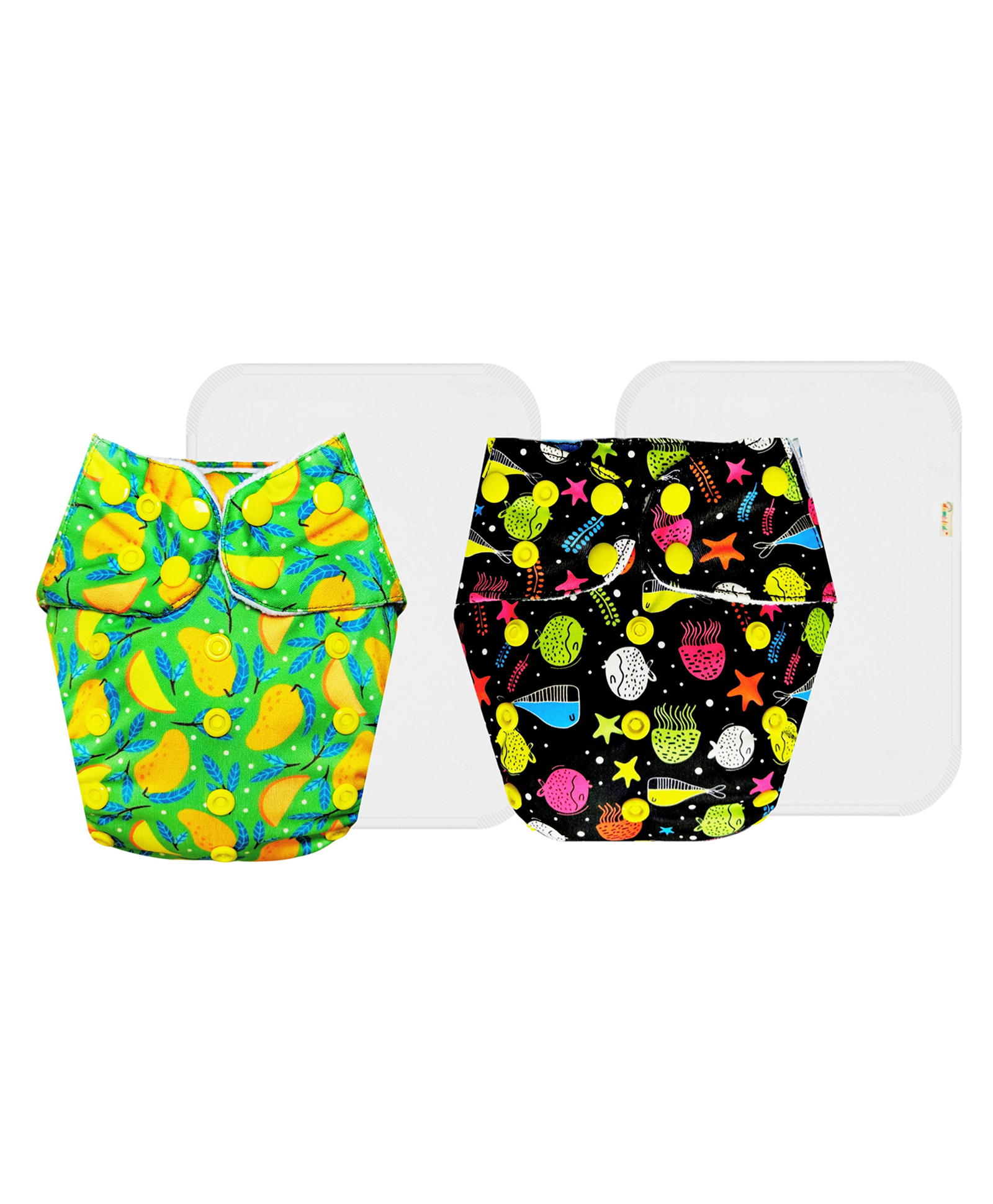 Dumbledo Premium Cloth Diaper with Leak-Proof, Absorbent 6-layer White Insert - Dryfeel with Comfortable Fit for 3 Months to 3 Years, Pack of 2-image-42