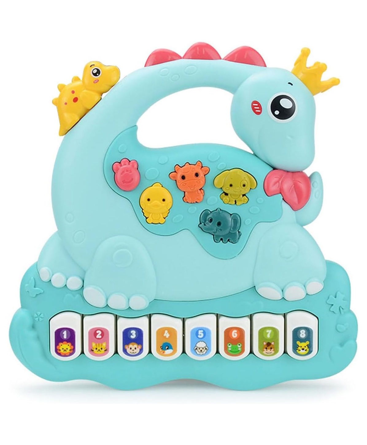 Elecart Baby Dinosaur Piano ToyEducational Musical Toy with Lights & Sounds, Toddler Keyboard with Animal Sounds, Interactive Learning Toy for Babies & Kids-picture-2