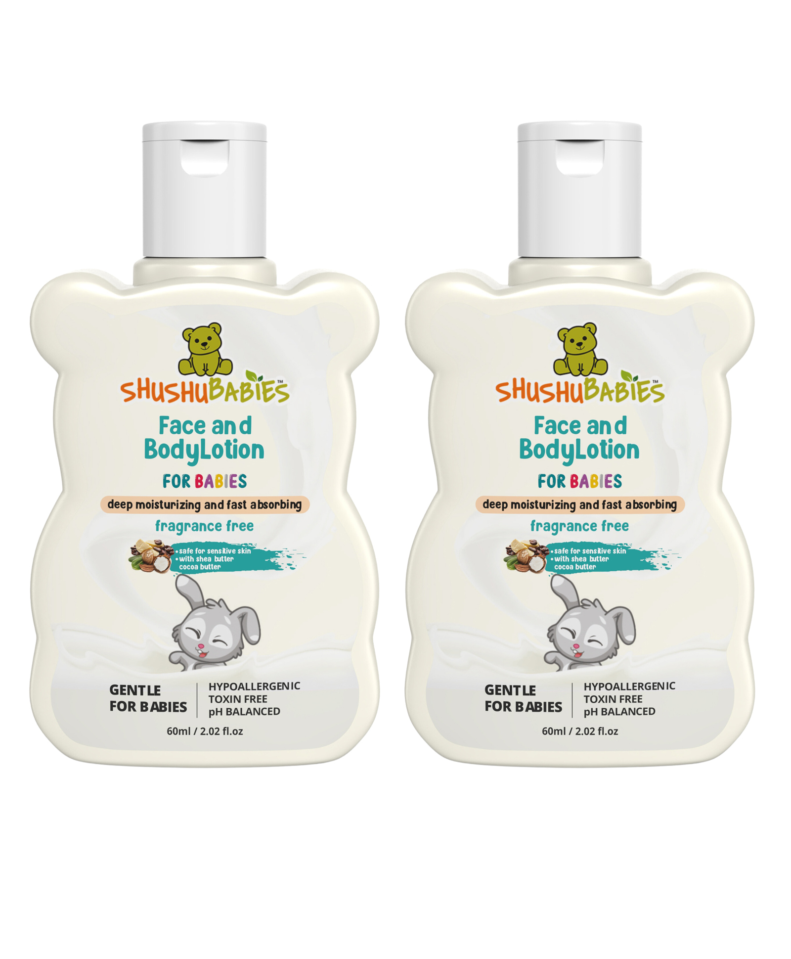 ShuShu Babies Fragrance Free Face and Body Lotion - 60ml (Pack of 2)-picture-14