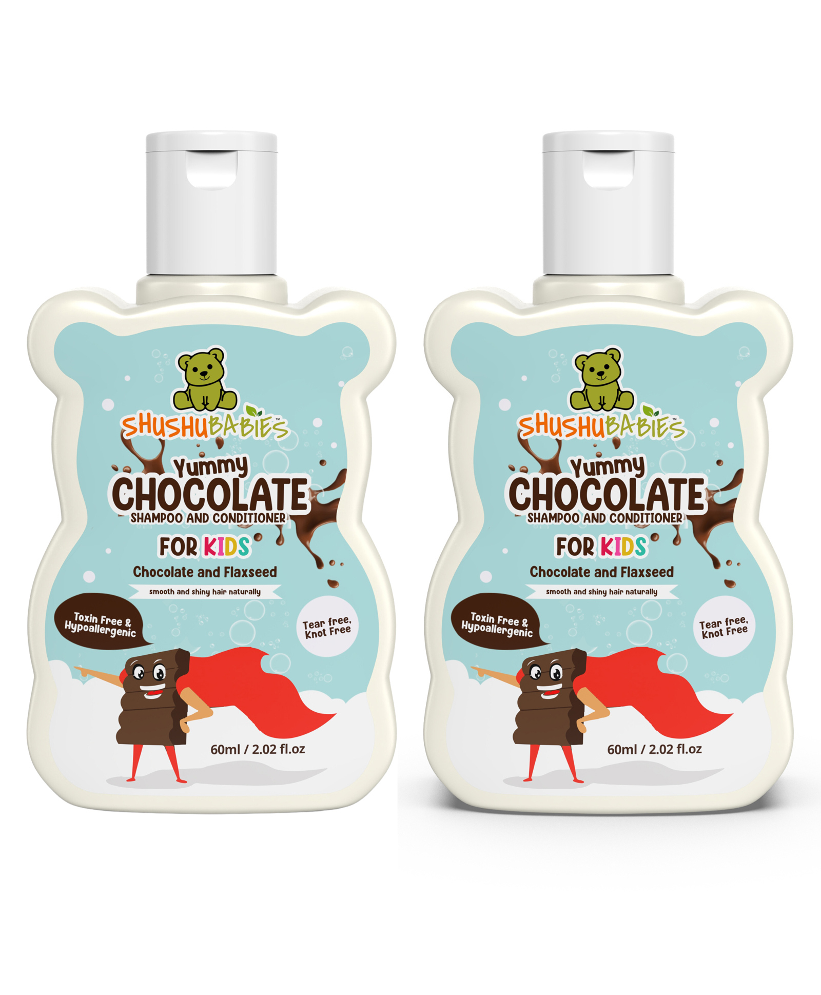ShuShu Babies Yummy Chocolate Shampoo and Conditioner - 60ml (Pack of 2)-picture-32