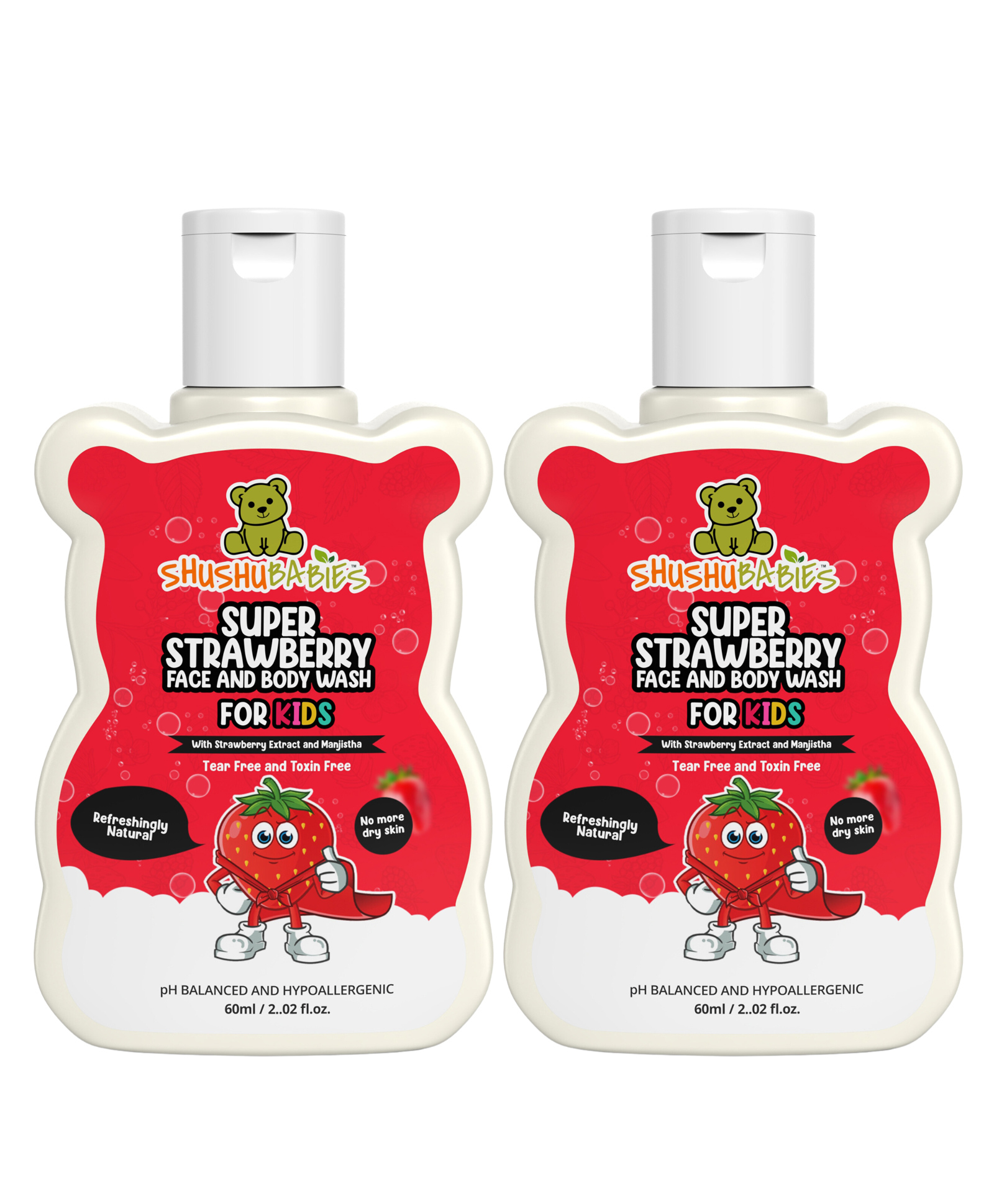 ShuShu Babies Super Strawberry Face and Body Wash - 60ml (Pack of 2)-picture-23