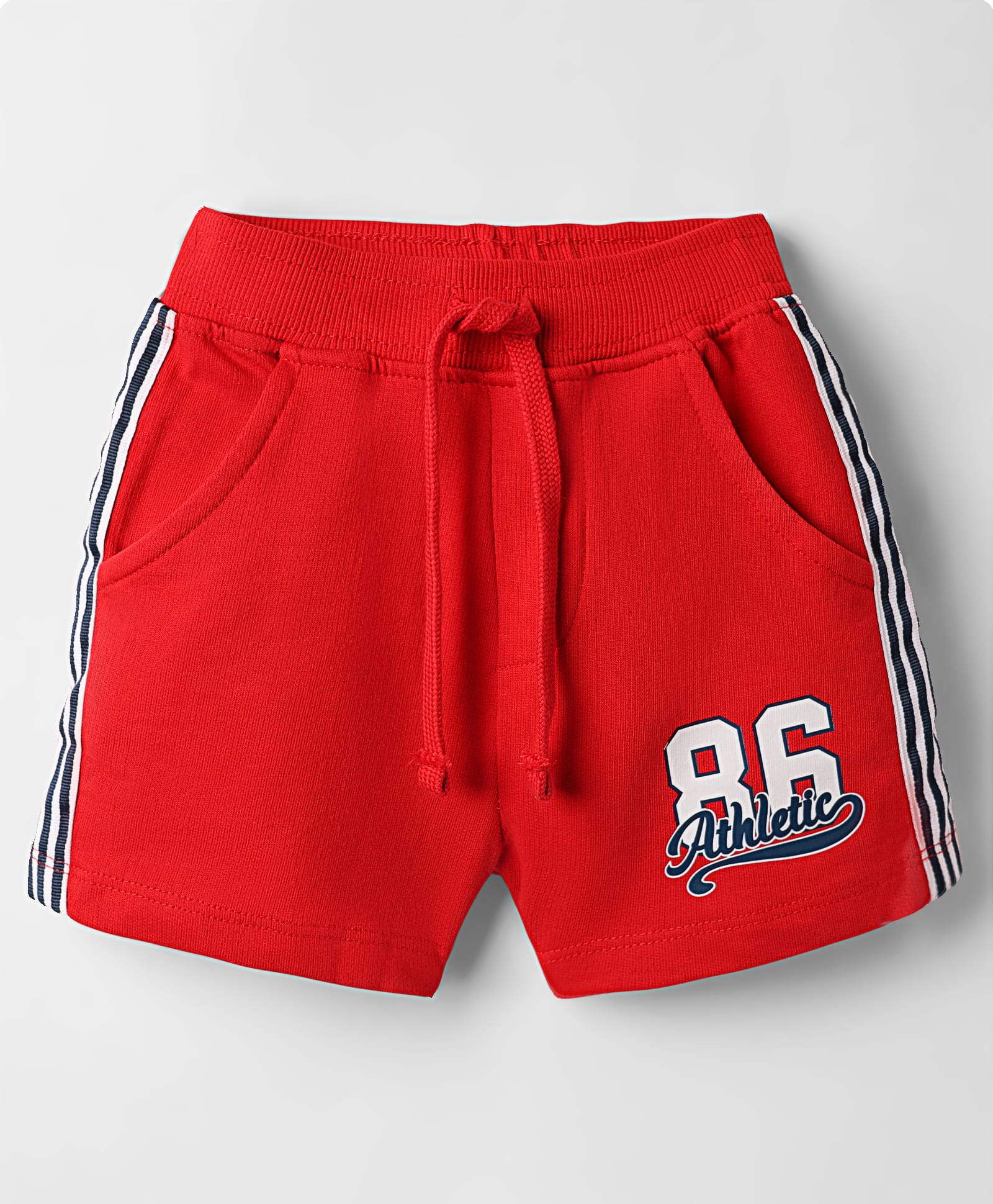 Babyhug Terry Cotton Knit Mid Thigh Length Shorts With Text Print - Red-picture-13
