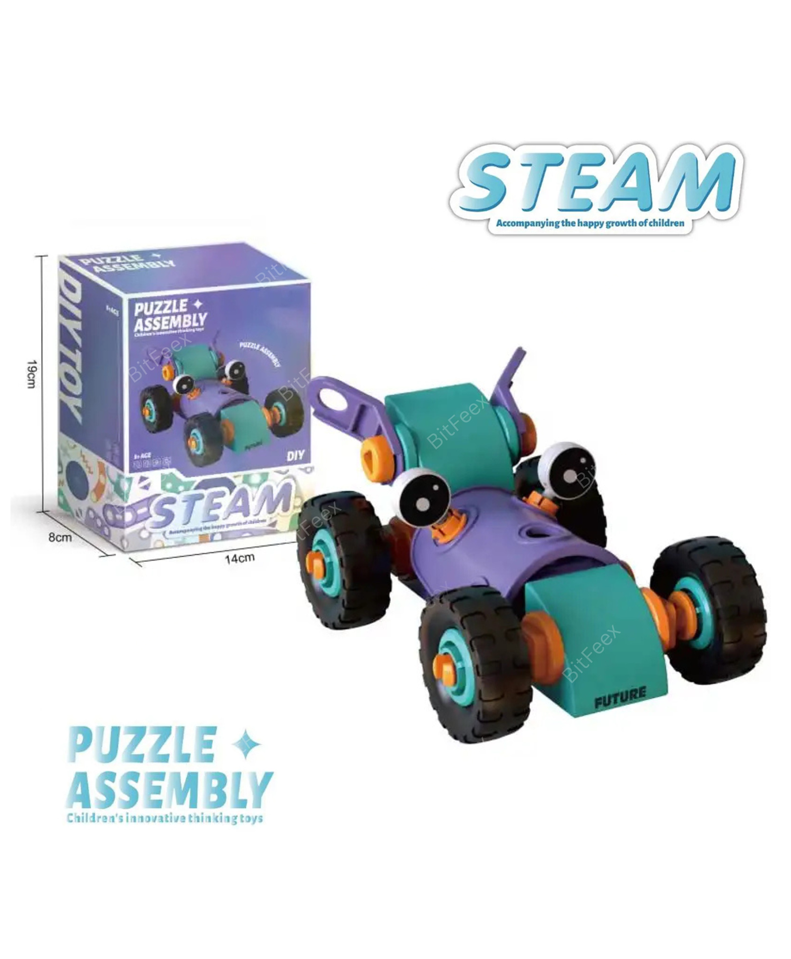 BitFeex Soft Rubber Block Assembly Vehicle Practical Ability Improves Imagination Enhances Creativity Building Blocks for Children Engineering Vehicle Toy DIY Assembled STEM Educational Toy for Toddlers Children-[Assemble]-picture-28