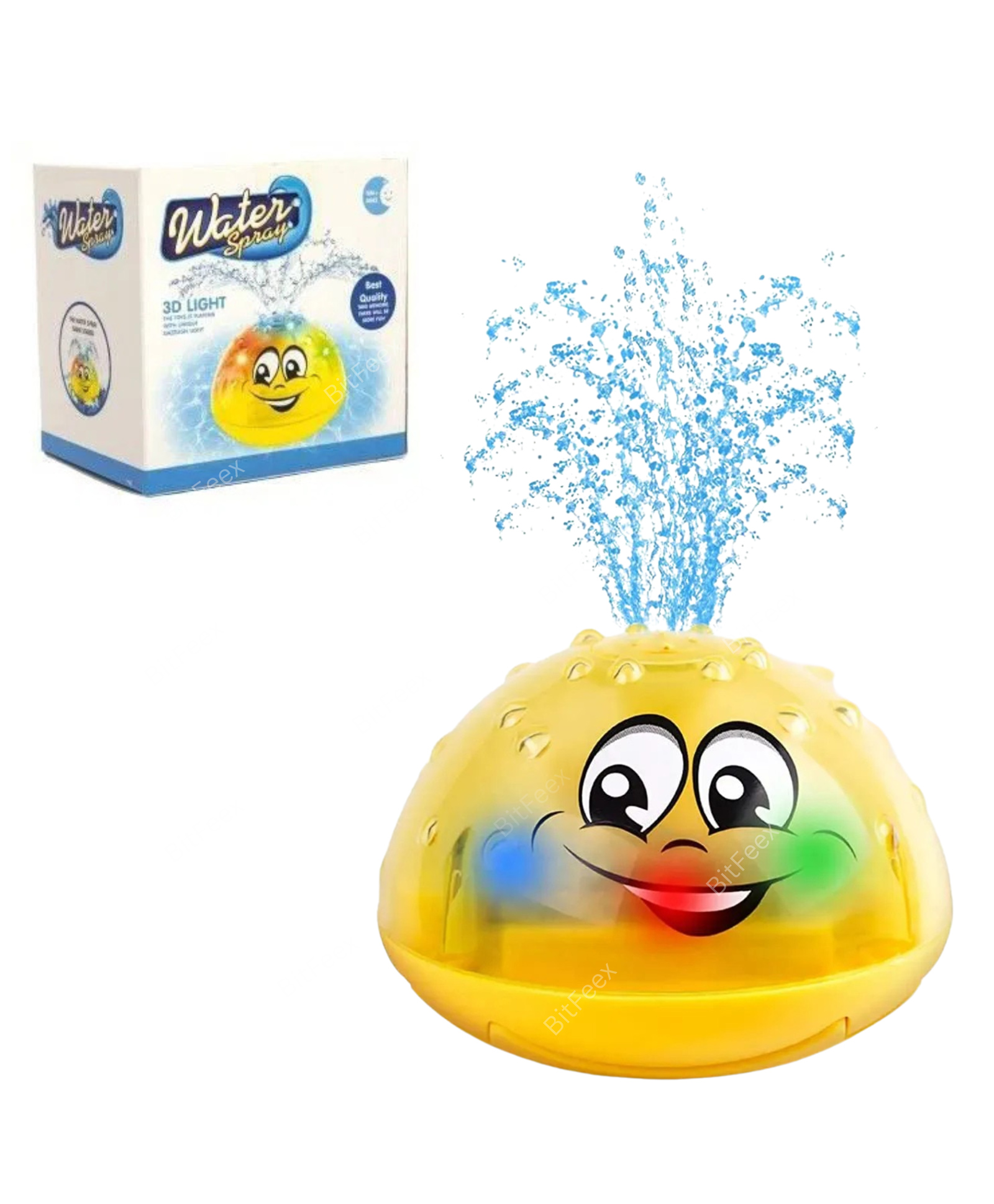 BitFeex Spray Water Ball Baby Bath Toys Sprinkler Bath Toys for Toddlers 1 Years Shower Pool Kids Toys Swimming Party Bathroom LED Light Toys-Pack of 1 pcs, Color May Vary