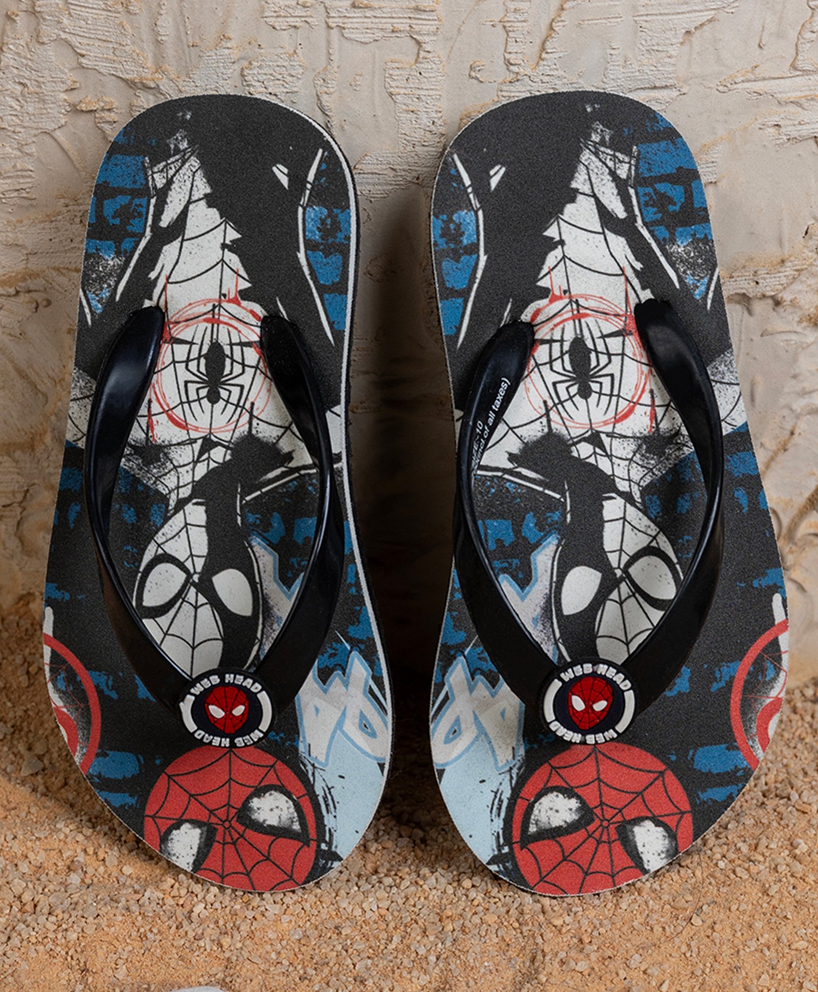 Toothless Marvel Featuring Spiderman Designed Flip Flops - Black-picture-17