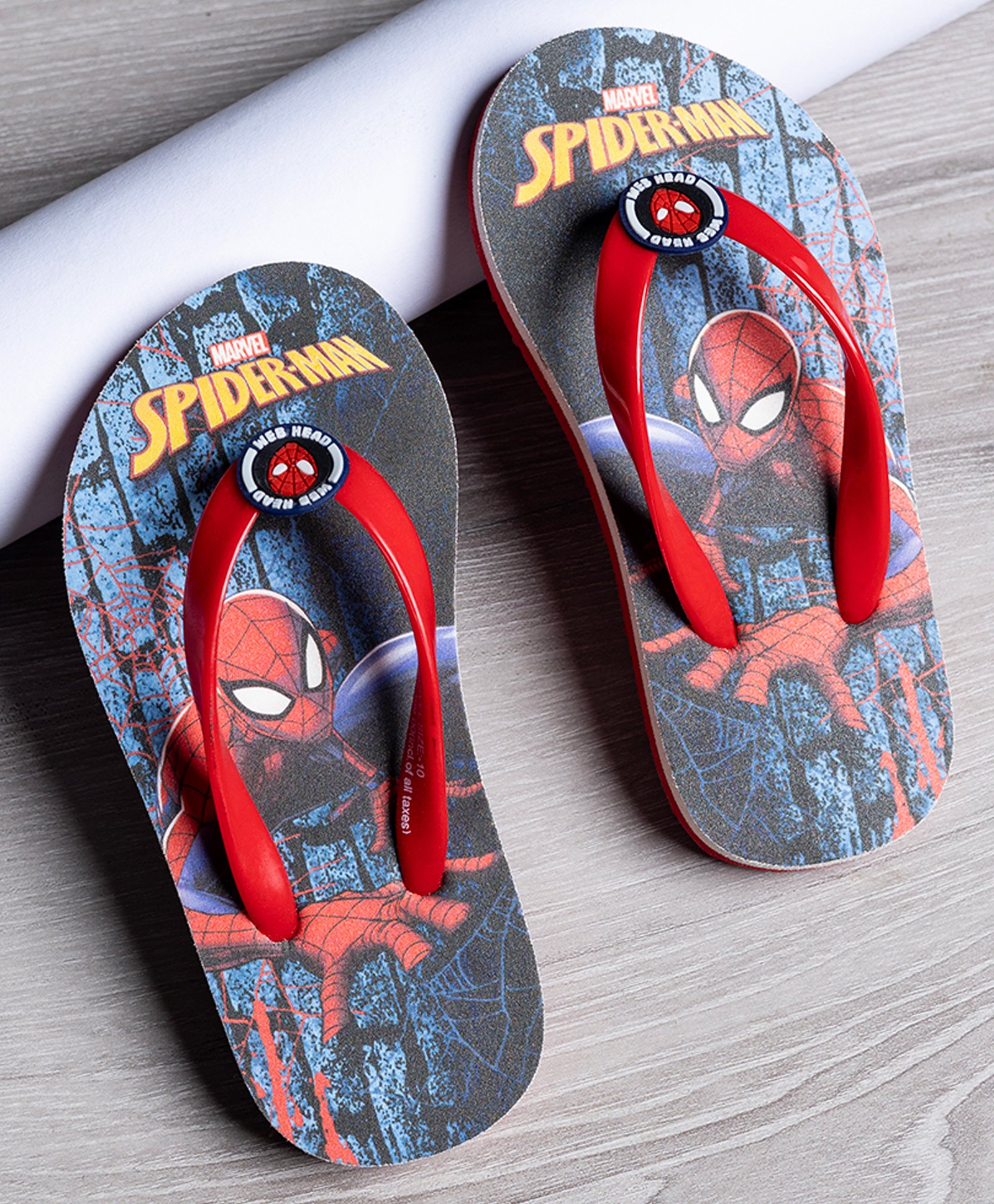 Toothless Marvel Featuring Spiderman Designed Flip Flops - Blue-image-6
