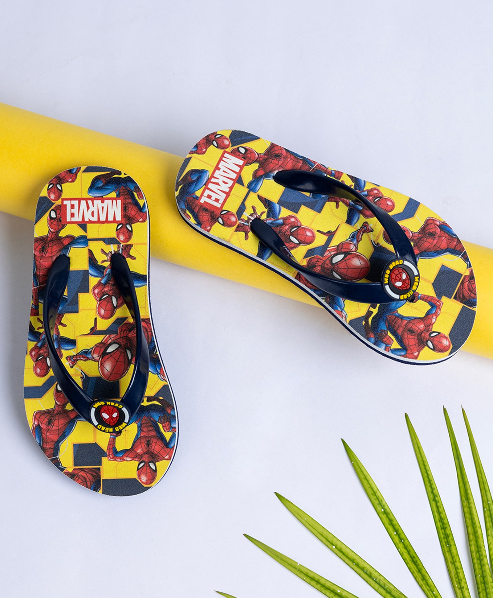 Toothless Marvel Featuring Spiderman Designed Flip Flops - Yellow-picture-18