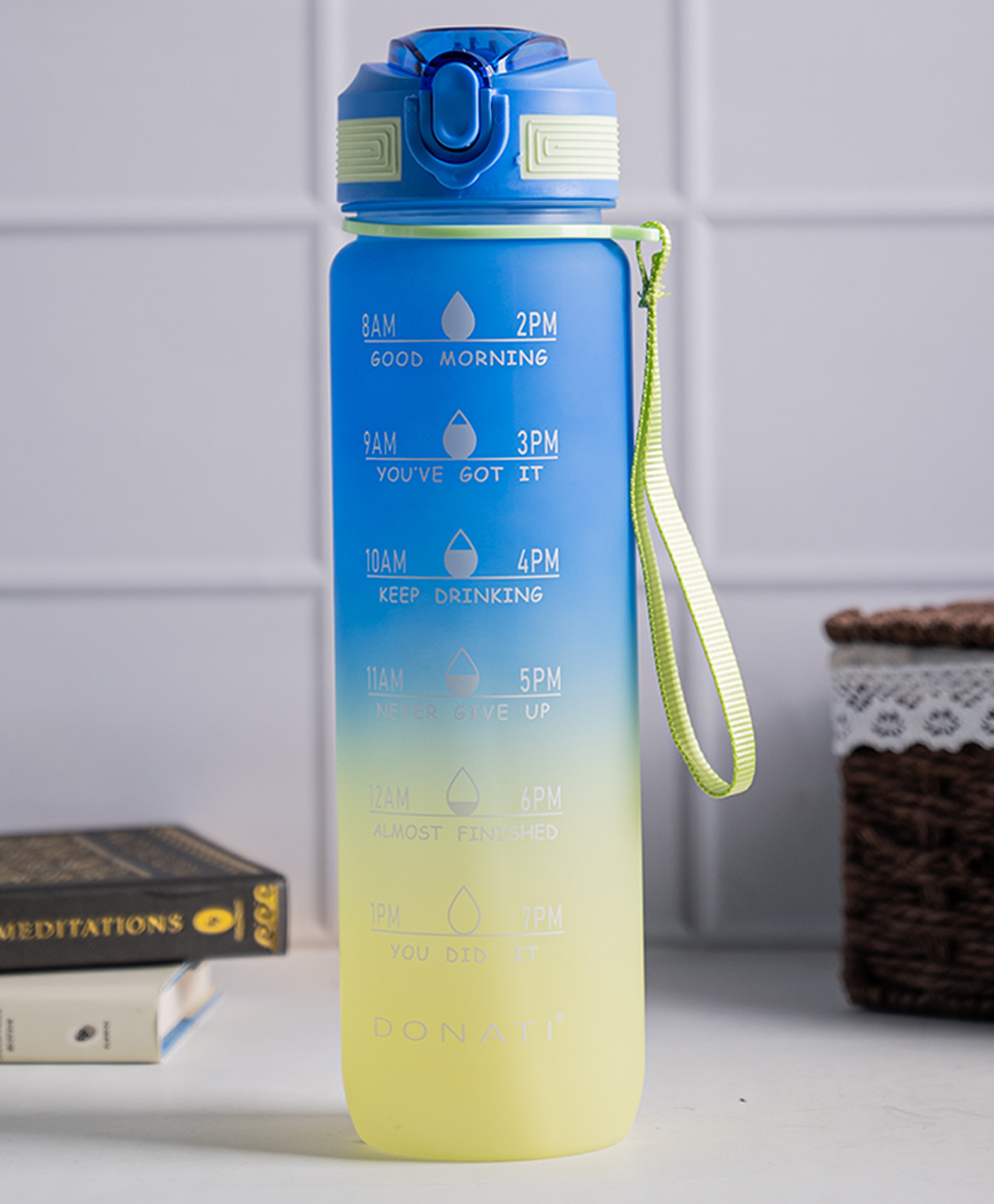 Voncasa Travel Bottle Blue & Yellow - 1000 ml-picture-18
