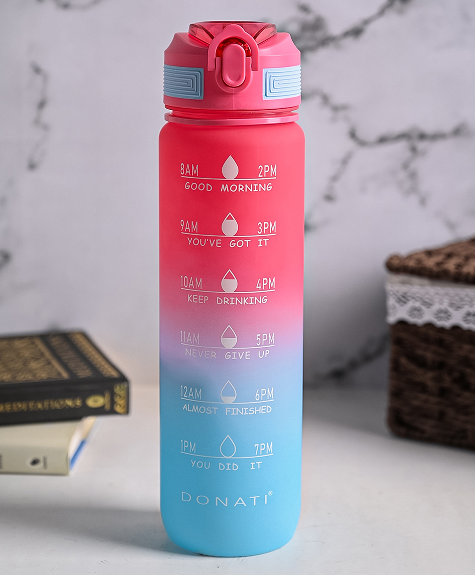 Voncasa Travel Bottle Pink & Sky Blue - 1000 ml-image-39