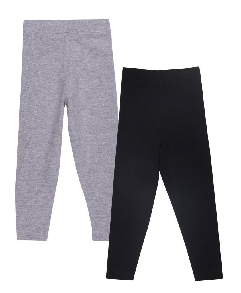 The Mom Store Cotton Pack of 2 Solid Leggings - Grey & Black-picture-19