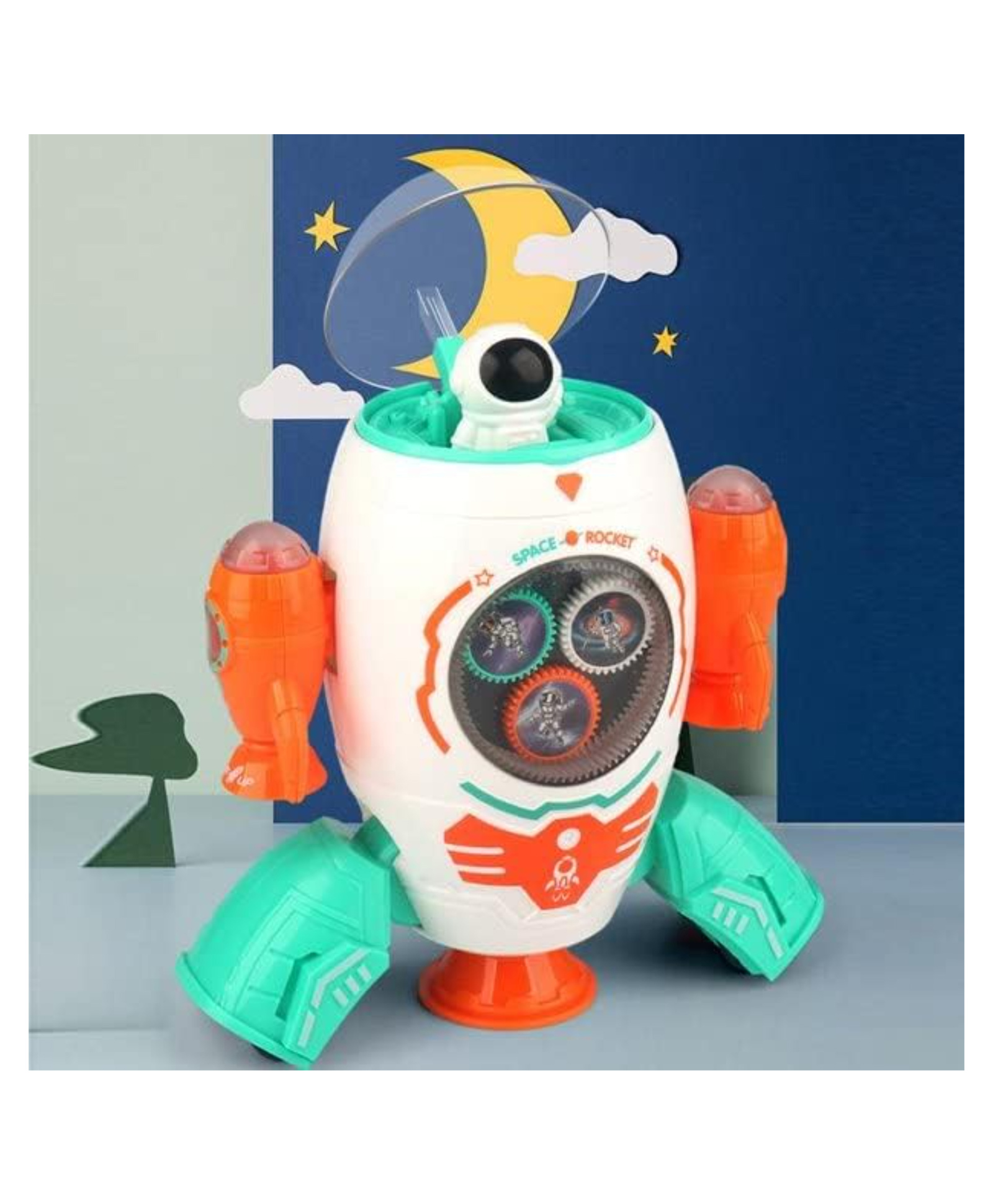 PLUSPOINT Space Rocket Dancing Robot Toy for Kids - Multicolor | Comes Up with 360° Rotation, Music and Lighting Feature | Interactive & Playful Toy for Children Ages 3+ Years-image-13