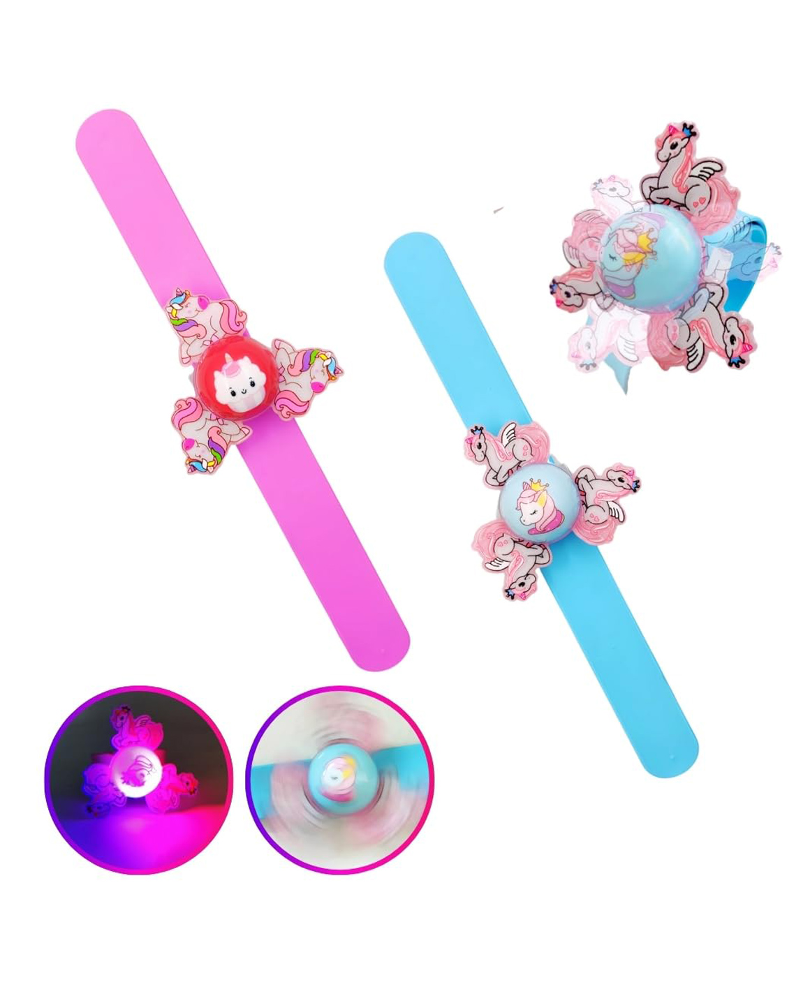 PLUSPOINT Unicorn Theme Kids Wrist Band for Girls Slap Band Cute Cartoon Bracelet Wrist Band with LED Light Up, Great Birthday Gift Toys for Kids Return Gift for Kids-picture-37