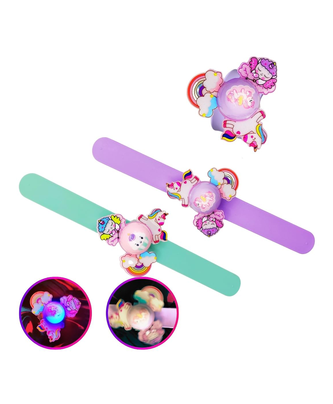 PLUSPOINT Unicorn Theme Kids Wrist Band for Girls Slap Band Cute Cartoon Bracelet Wrist Band with LED Light Up, Great Birthday Gift Toys for Kids Return Gift for Kids-picture-38