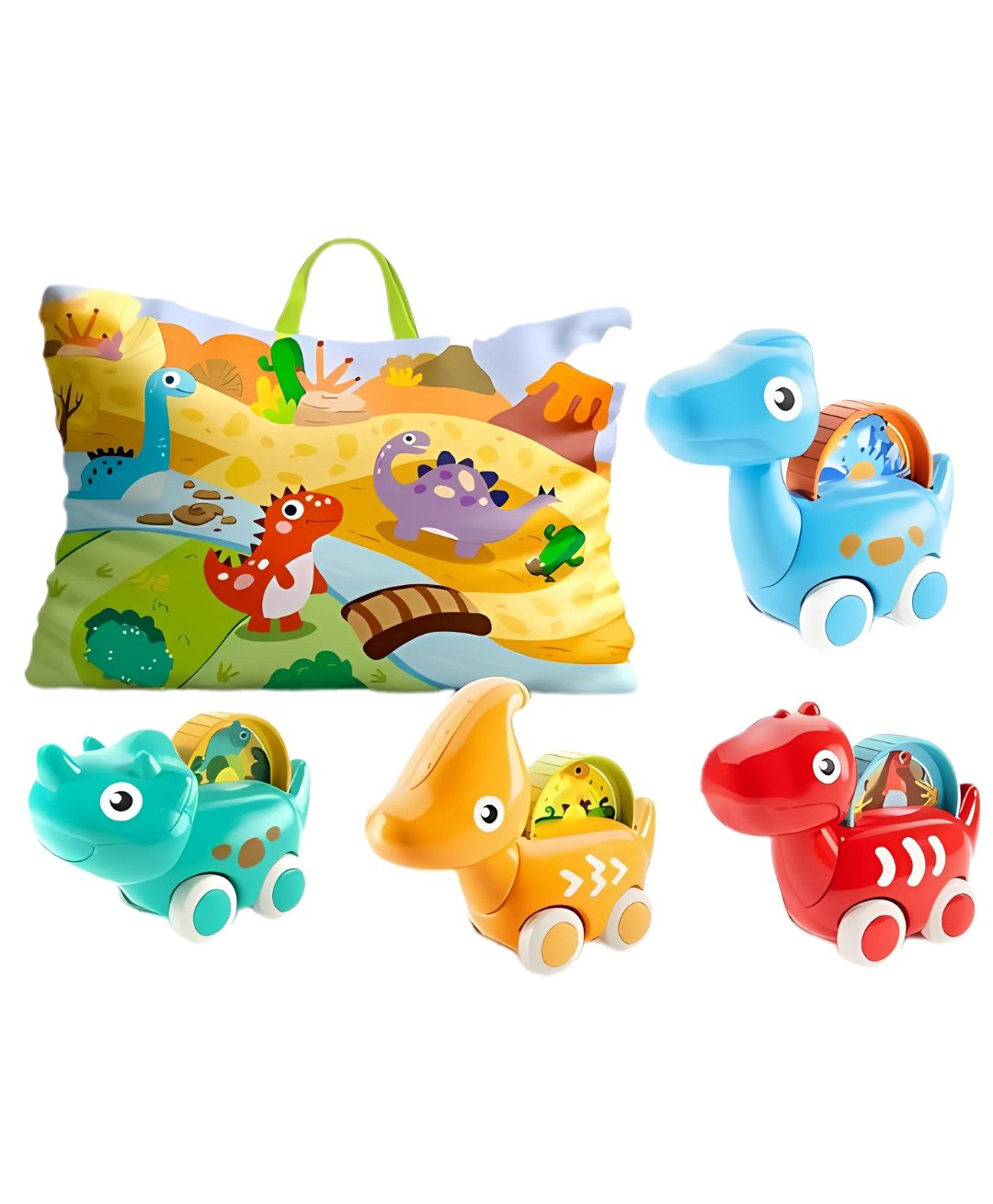 PLUSPOINT Cute Dinosaur Fantastic Creatures Toys with Playmat/Storage Bag|Baby Car Toys for 1 Year Old Boy Birthday Gift|1st Birthday Gifts for 6 12 18 Months|Stocking Stuffers for Toddler 1-3-picture-14