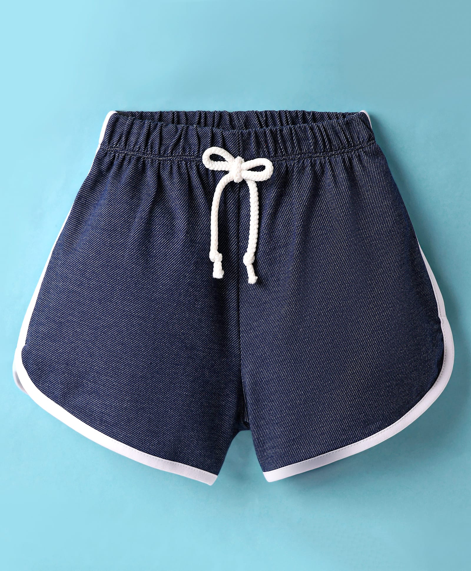CrayonFlakes Cotton Side Taped Sports Shorts - Navy Blue-image-36