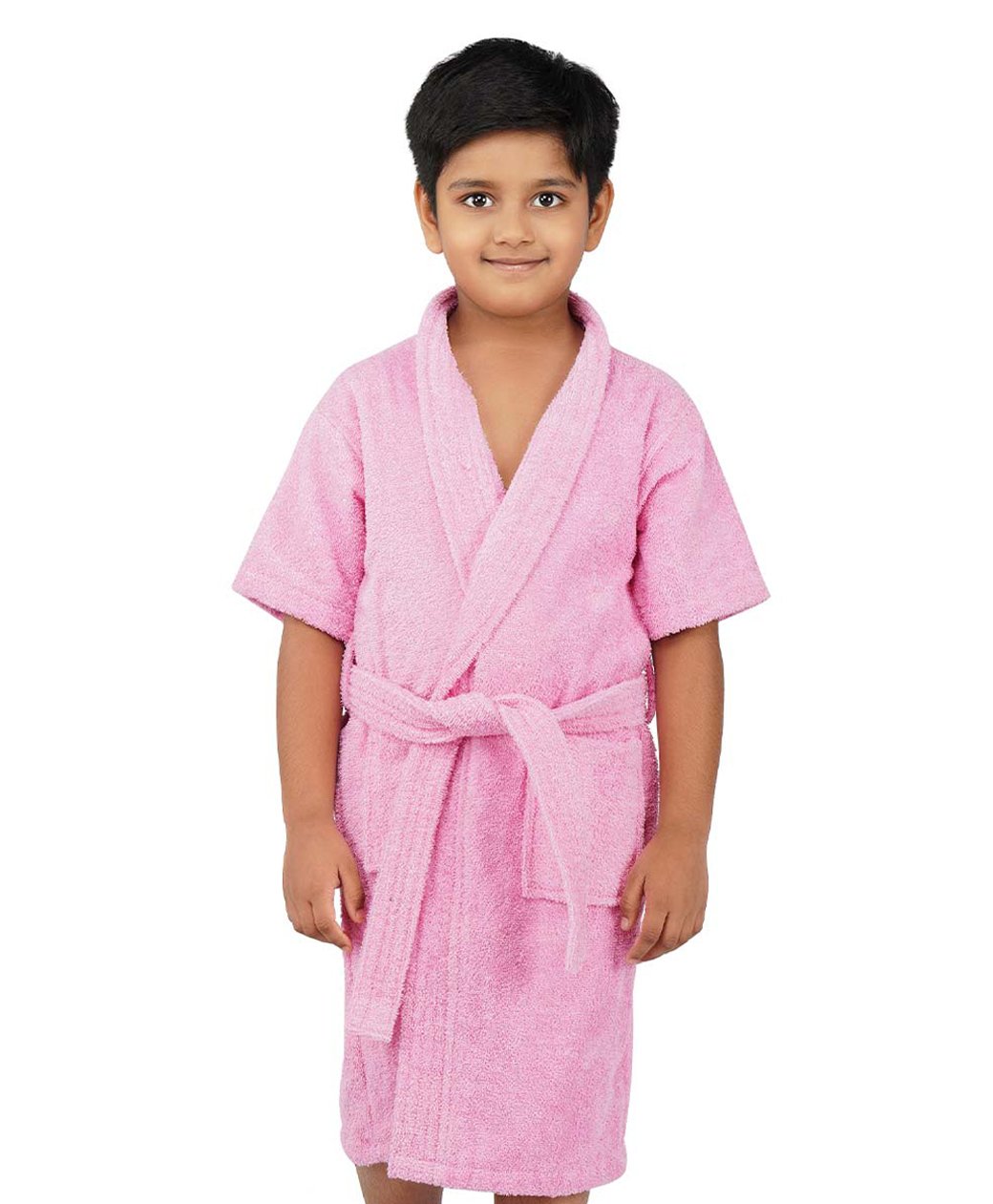 Rangoli Mini Noble Cotton Full Sleeves Solid Ultra Soft Bathrobe With Attached Adjustable Belt - Purple-picture-16