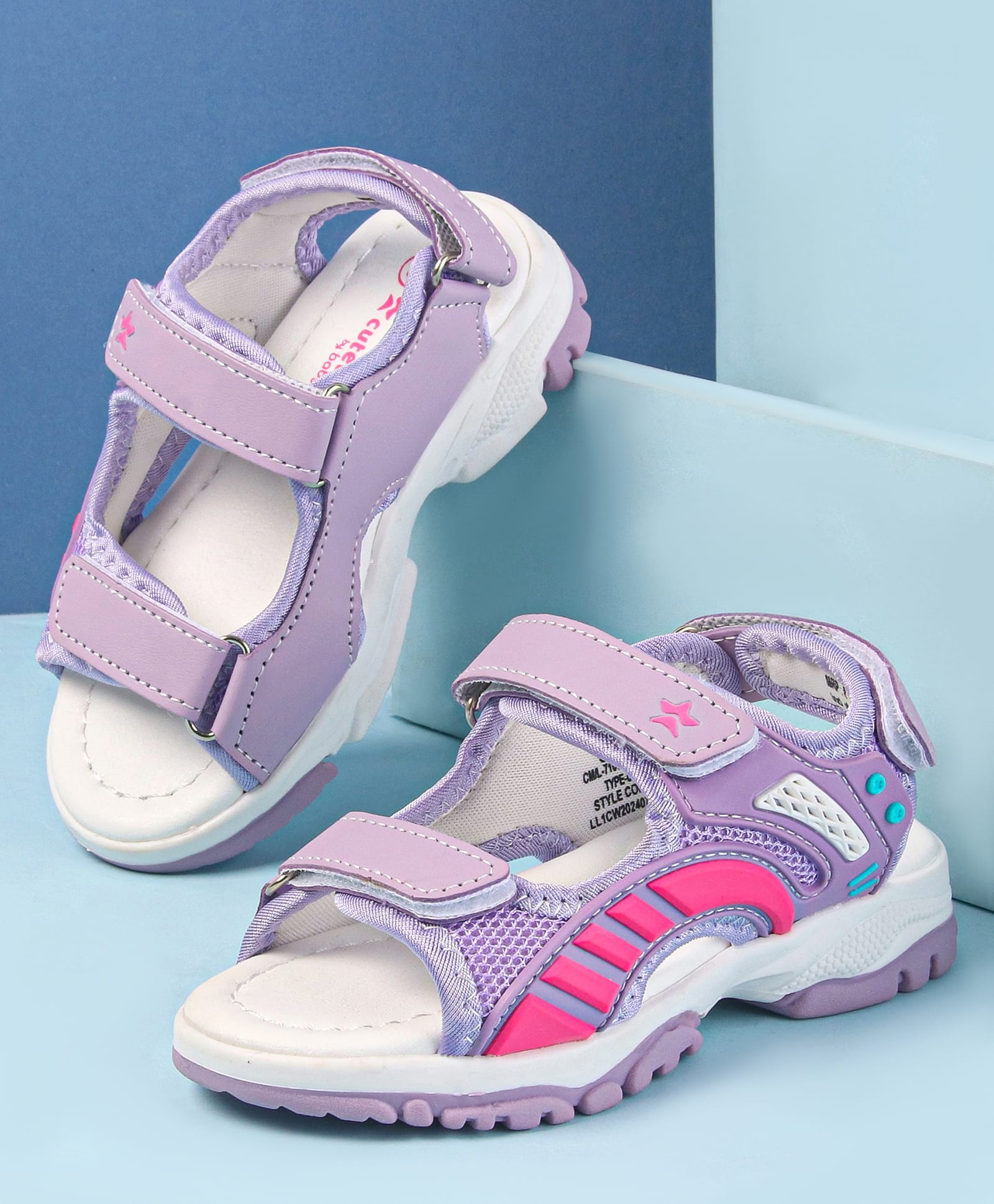 Cute Walk by Babyhug Velcro Closure Sandals - Purple-picture-26