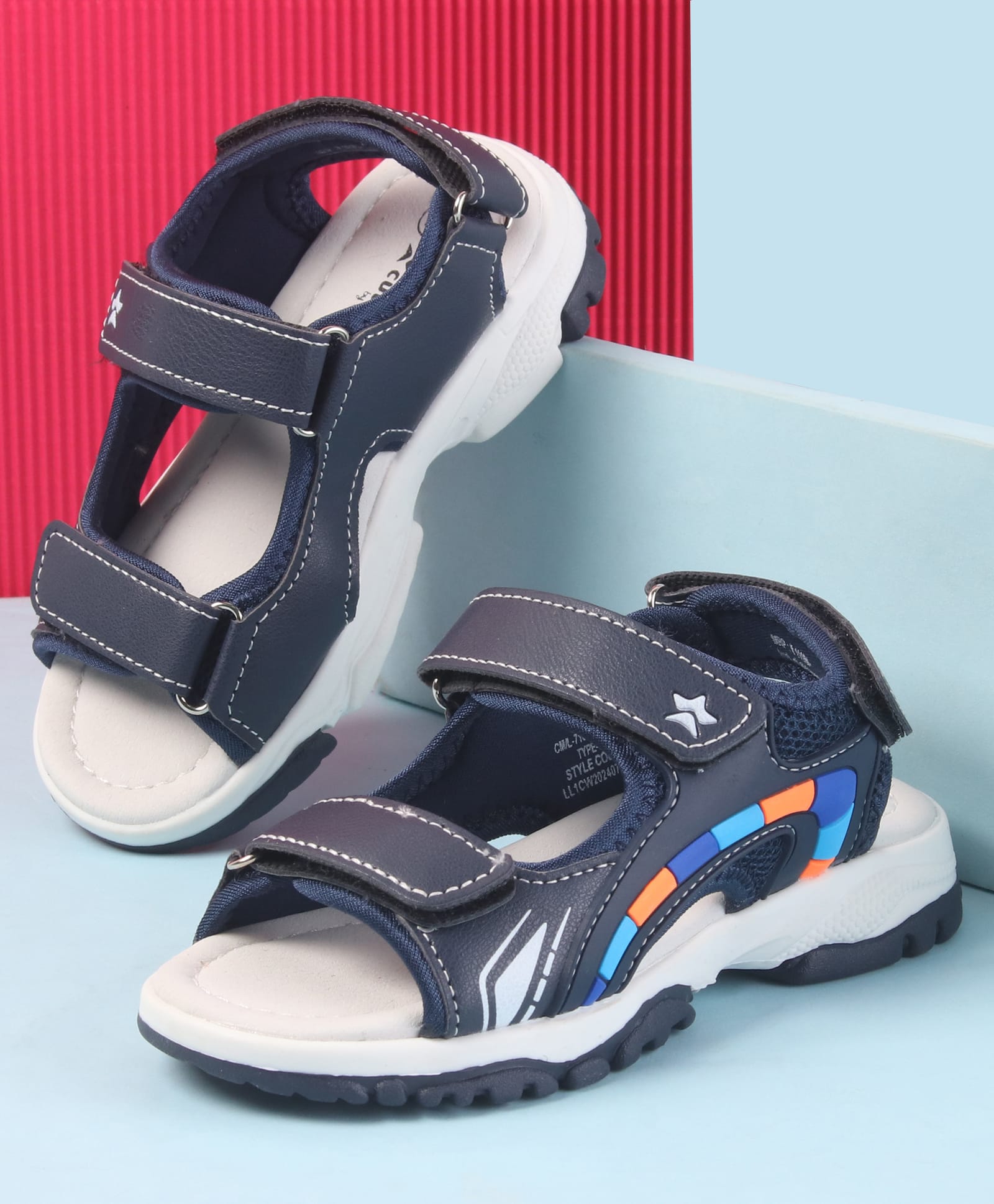 Cute Walk by Babyhug Velcro Closure Sandals with 3D Applique - Navy Blue-picture-20