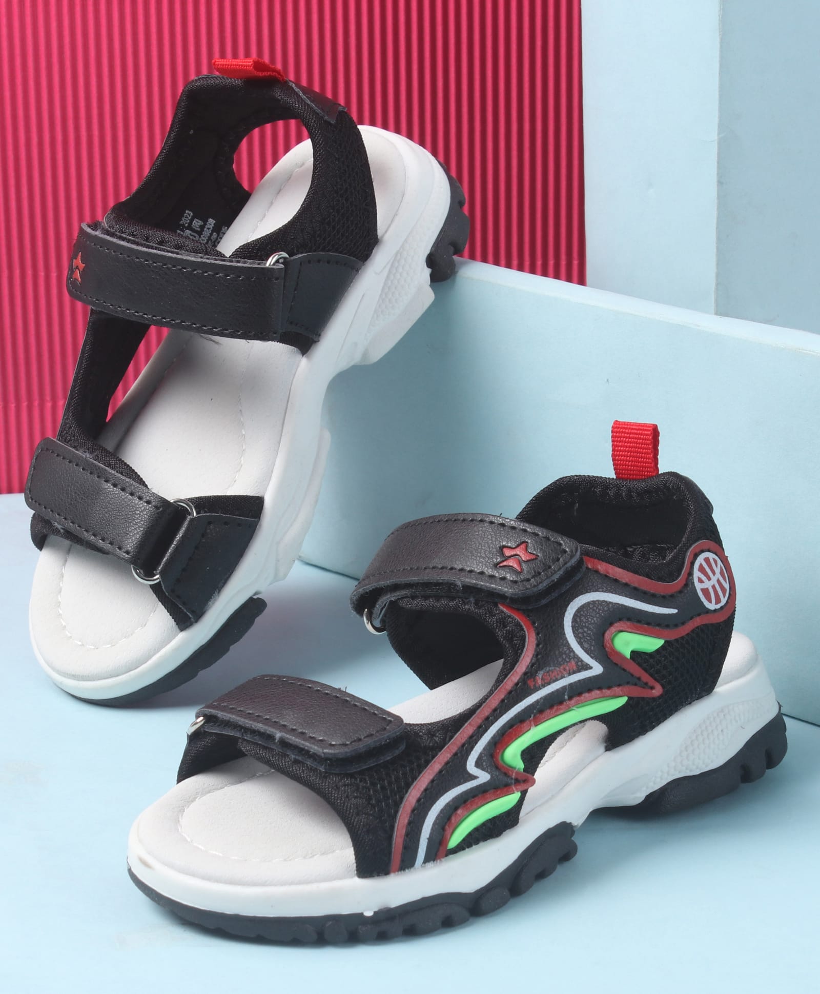 Cute Walk by Babyhug Velcro Closure Sandals with Fashion Text Print - Black-picture-22