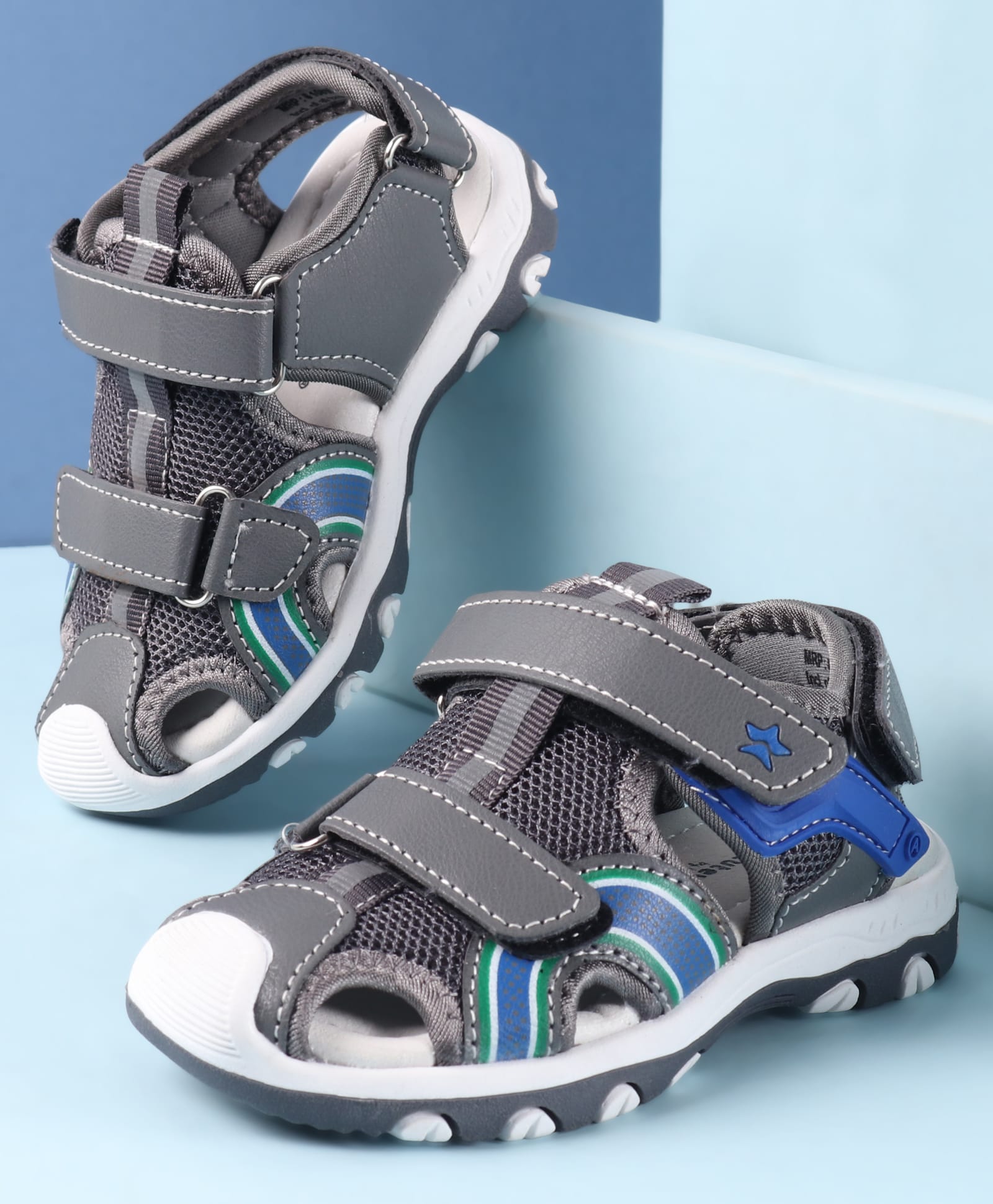 Cute Walk by Babyhug Sandals with Velcro Closure - Grey-picture-22