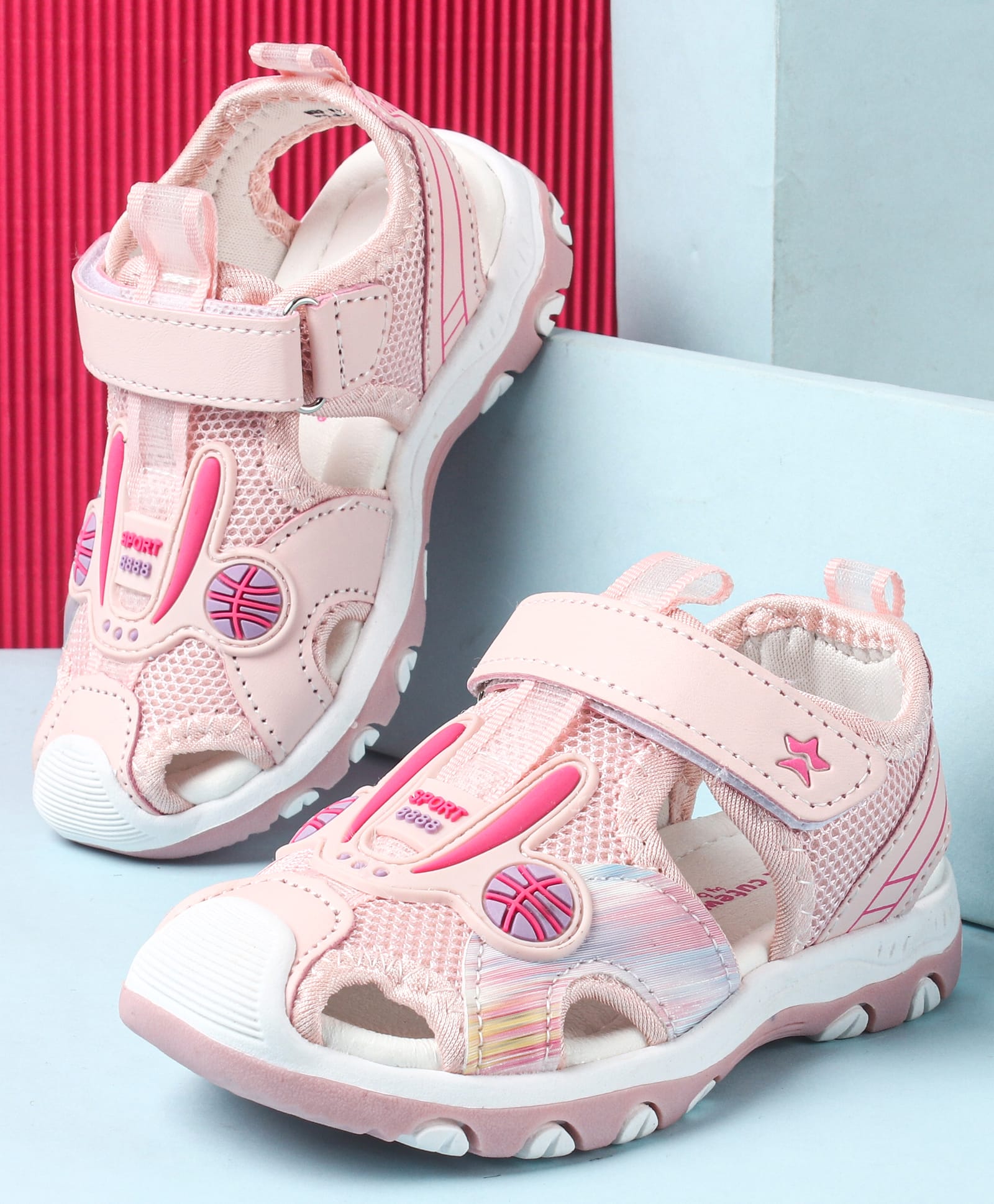 Cute Walk by Babyhug Velcro Closure Sandals - Pink-picture-26