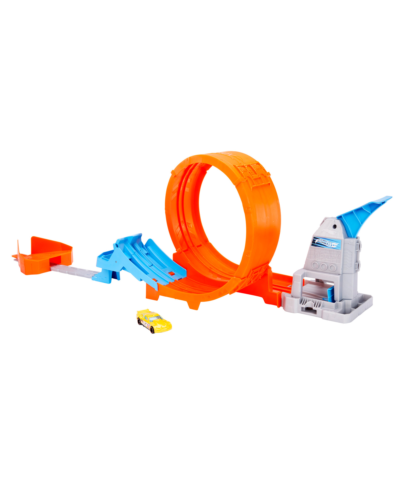Hot Wheels Loop Stunt Champion Track Set with Dual Track Loop Dual Launch Spring Ramp & 1 Hot Wheels Car - Orange-picture-21