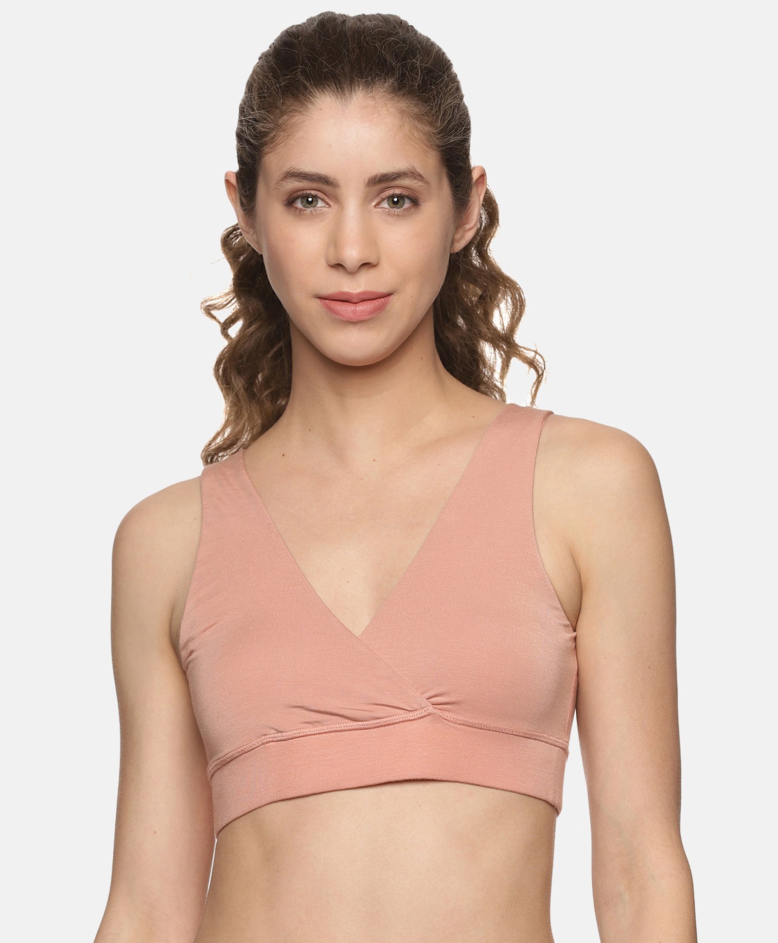 &Circus Modal Solid Maternity Bra With Nursing Access - Peach-picture-32