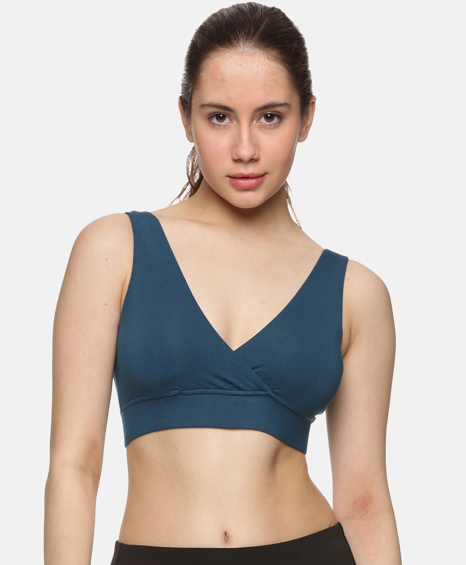 &Circus Modal Solid Maternity Bra With Nursing Access - Blue-picture-32