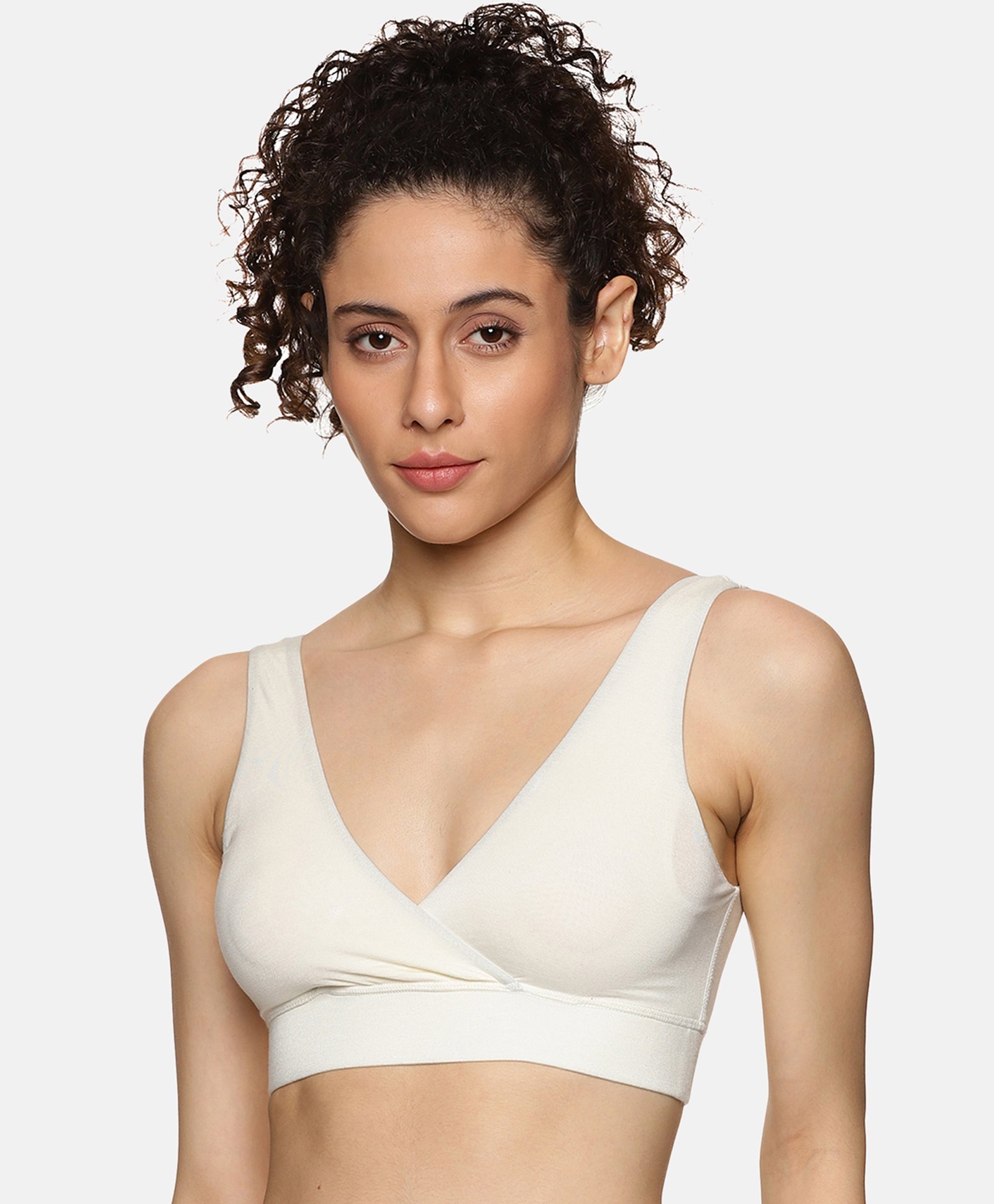 &Circus Modal Solid Maternity Bra With Nursing Access - White-picture-37