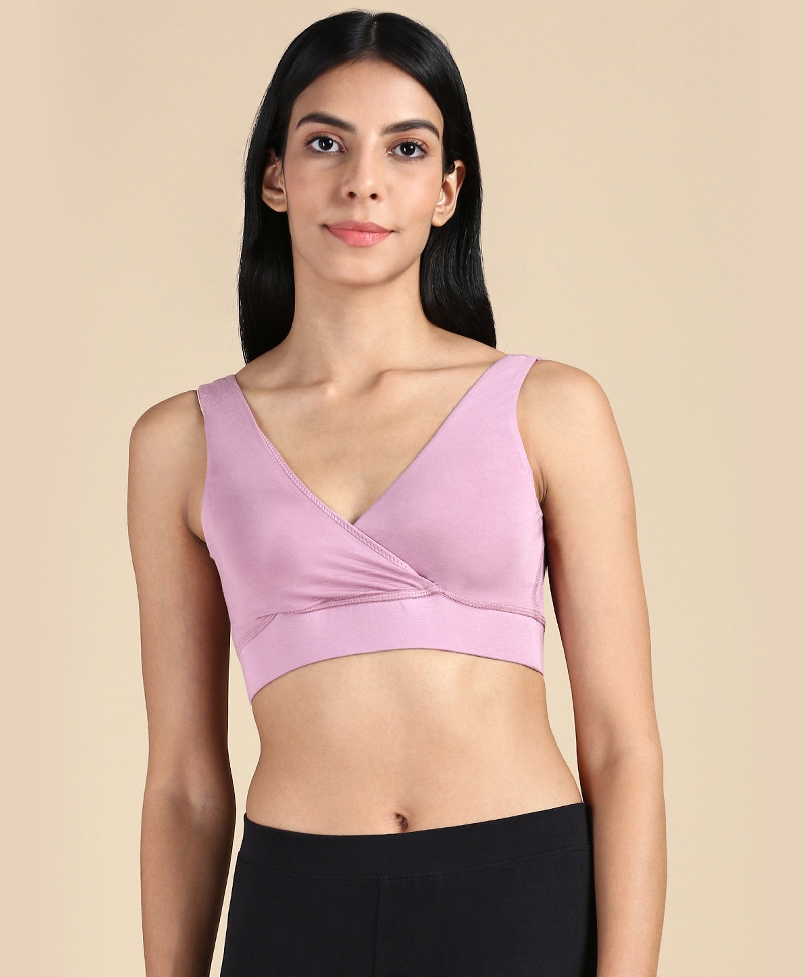 &Circus Modal Solid Maternity Bra With Nursing Access - Pink-picture-29