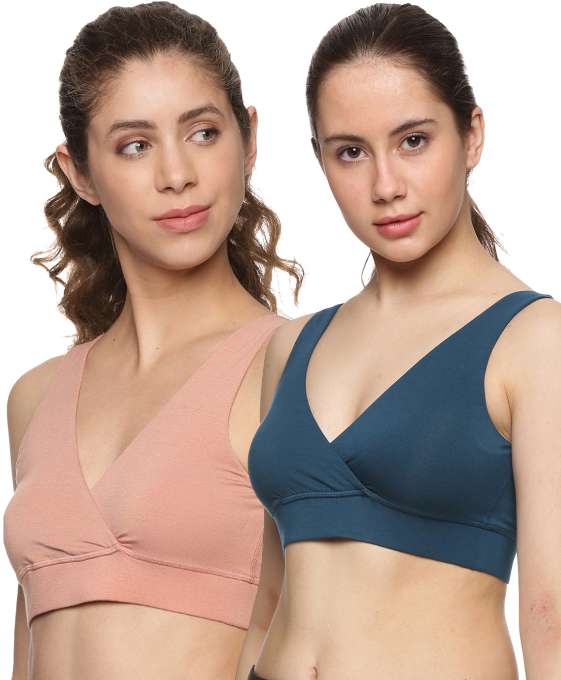 &Circus Modal Pack Of 2 Solid & Floral Printed Maternity Bra With Nursing Access - Multi Colour-picture-38