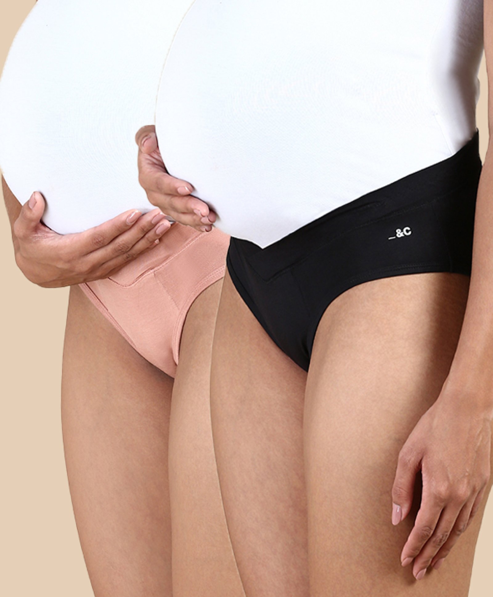 &Circus Modal Pack Of 2 Solid Low Waist Maternity Comfort Panties - Multi Colour-picture-28