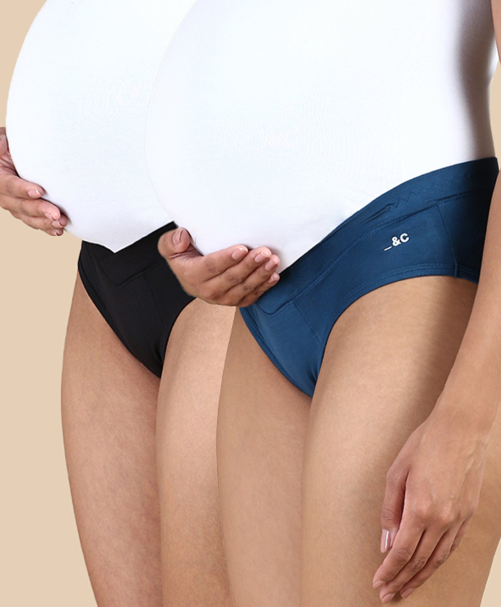 &Circus Pack Of 2 Solid Low Rise Maternity Comfort Panties - Multi Colour-image-14